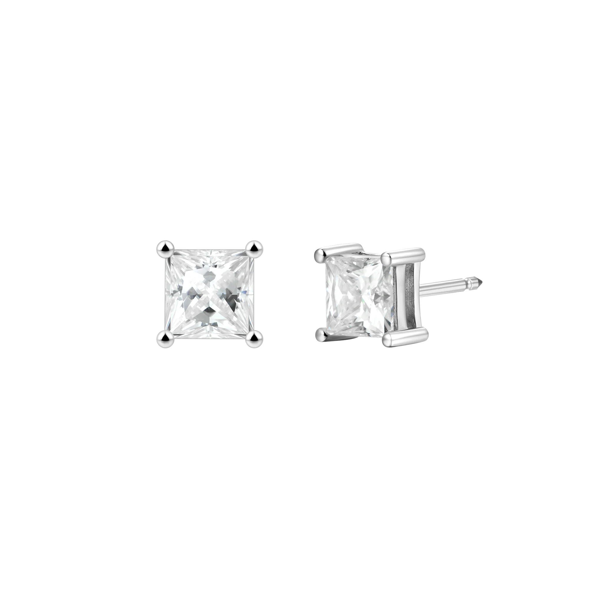 0.24ct Single Moissanite Princess Cut Stud Earring - Image 6