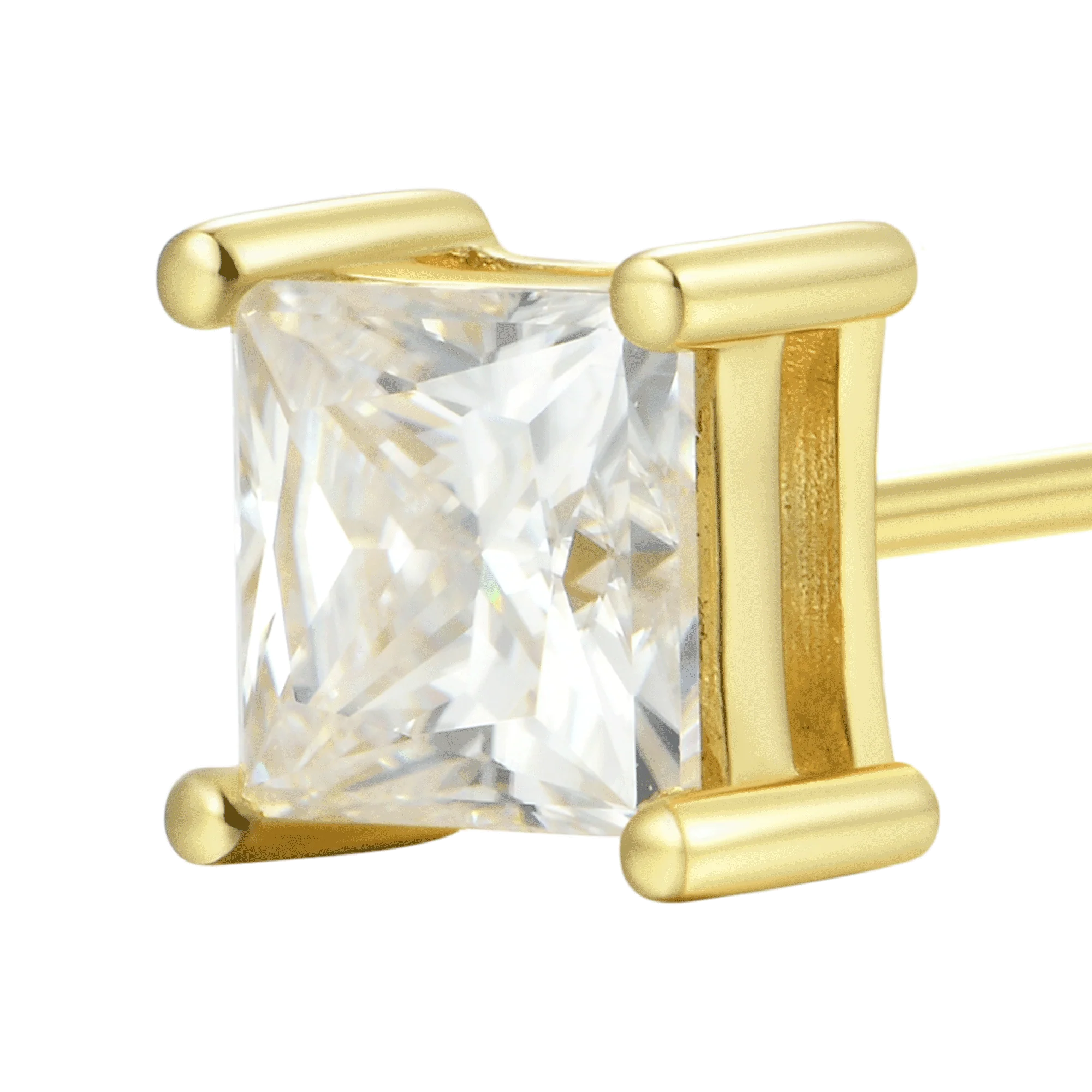 0.24ct Single Moissanite Princess Cut Stud Earring - Image 12