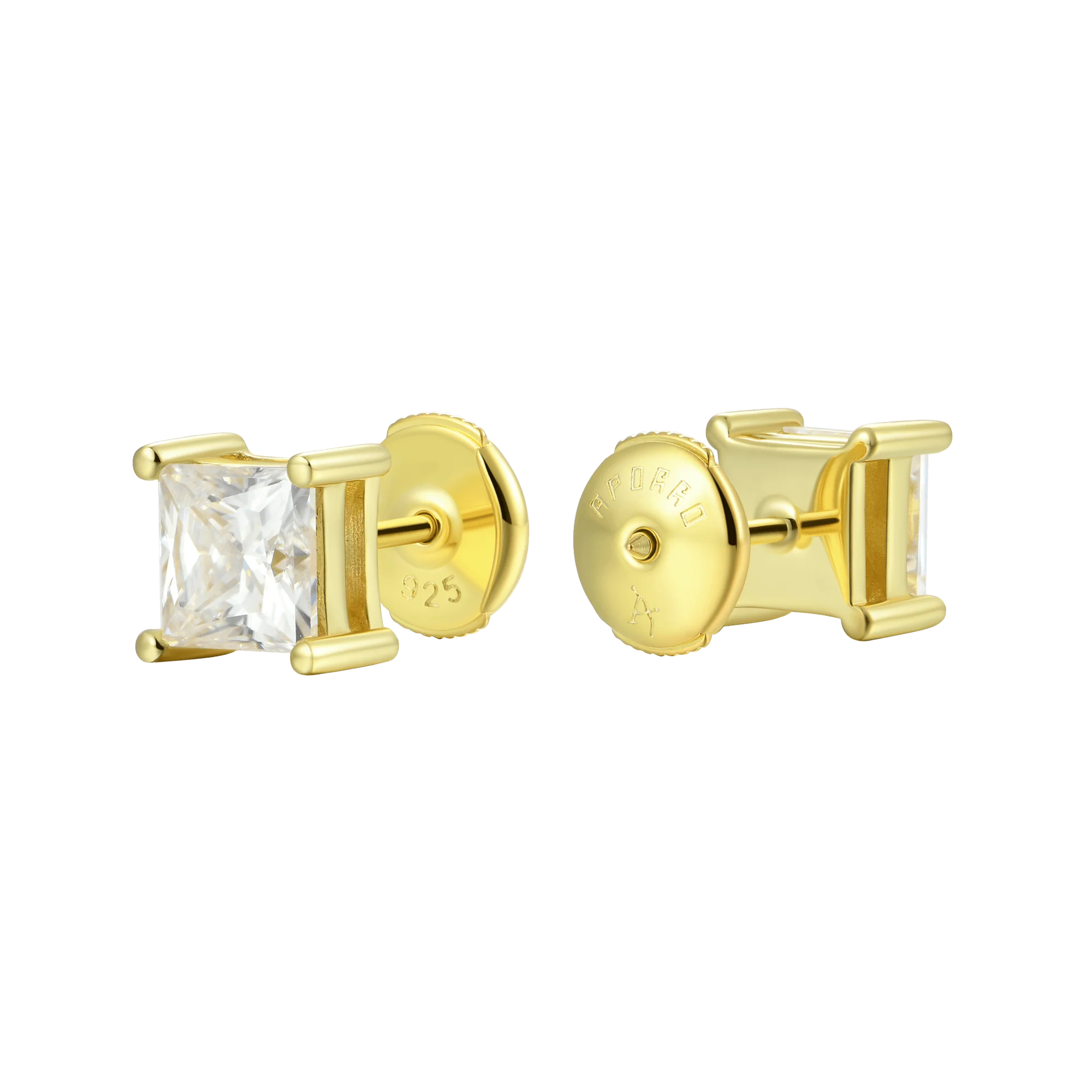 0.24ct Single Moissanite Princess Cut Stud Earring - Image 16