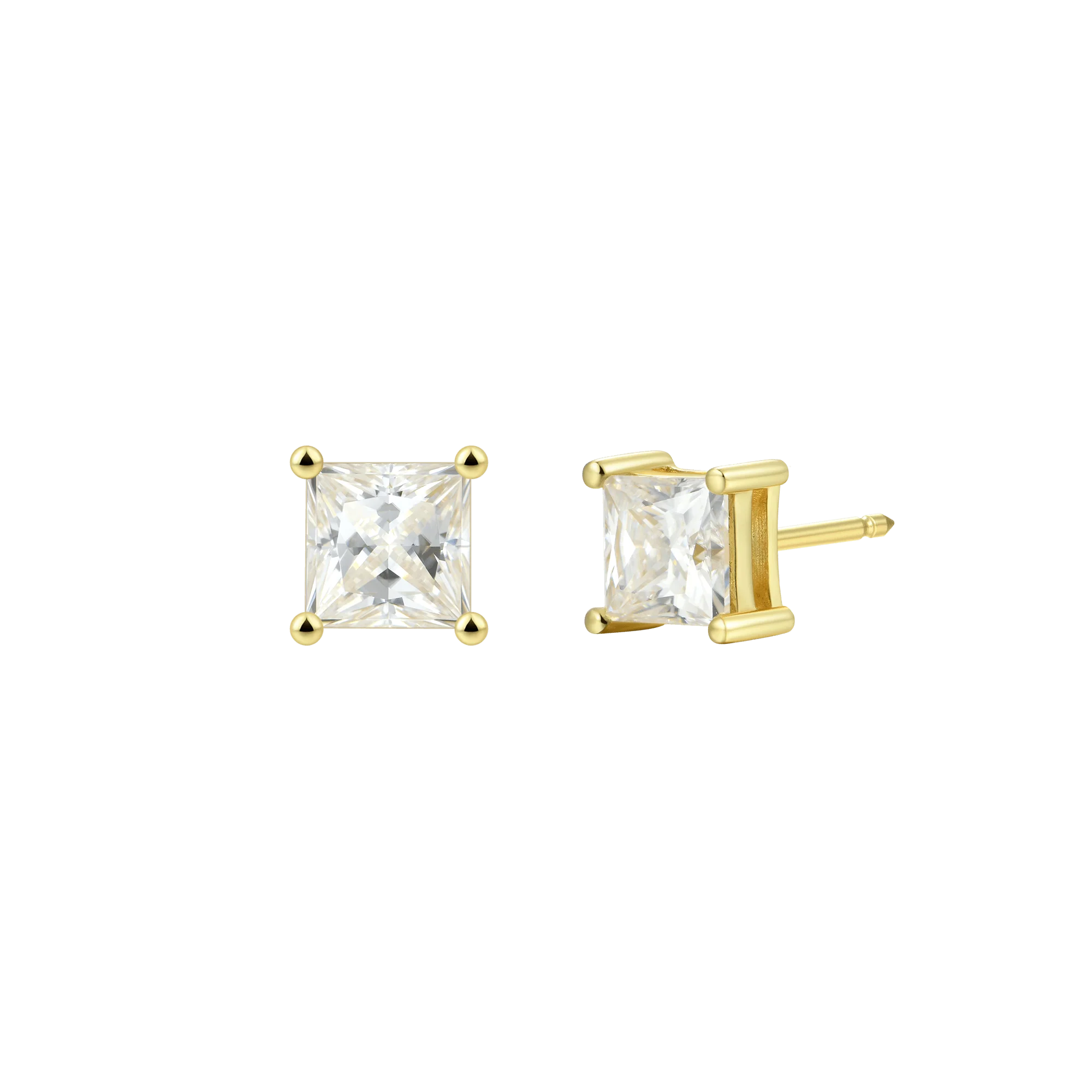 0.24ct Single Moissanite Princess Cut Stud Earring - Image 18