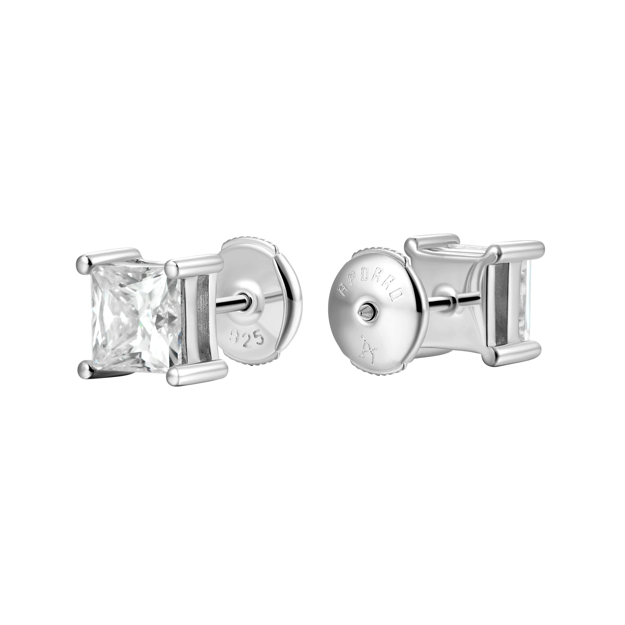 0.24ct Single Moissanite Princess Cut Stud Earring - Image 5