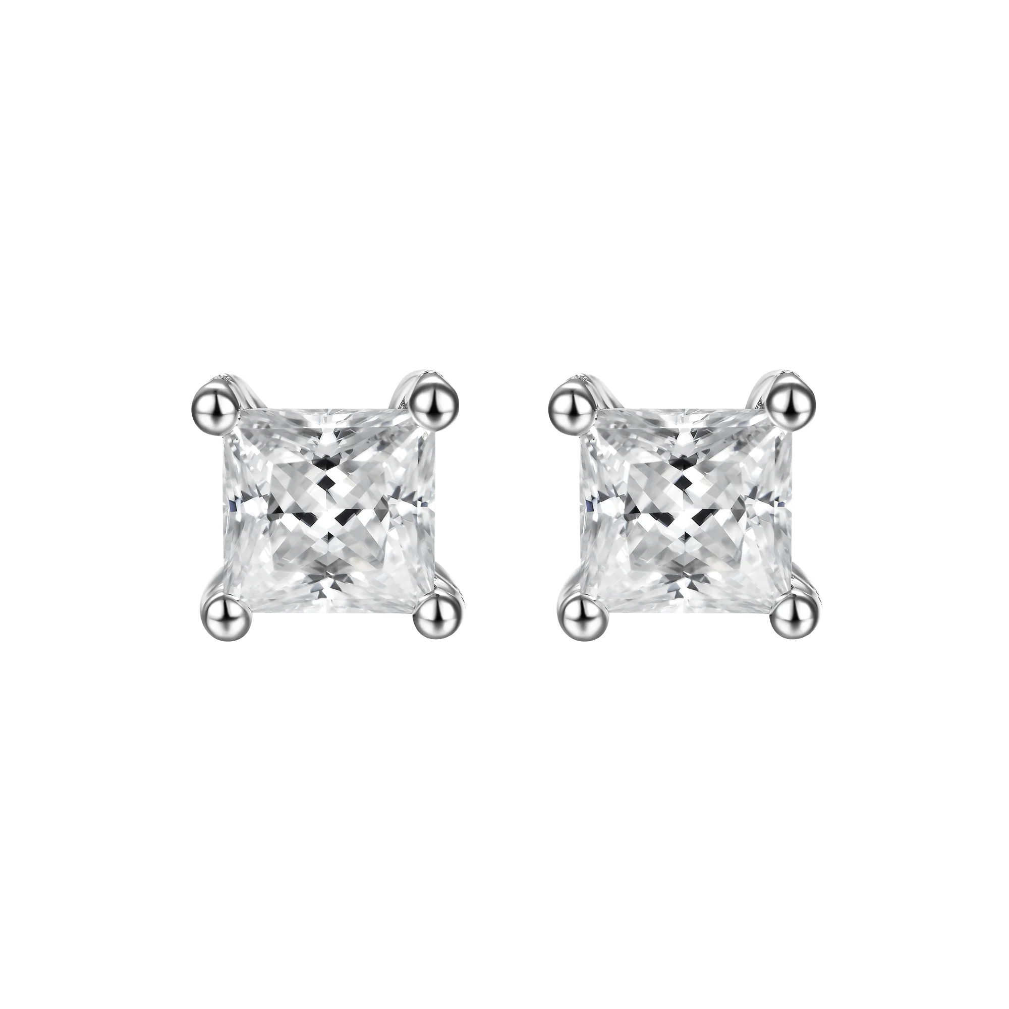 0.24ct Single Moissanite Princess Cut Stud Earring - Image 11