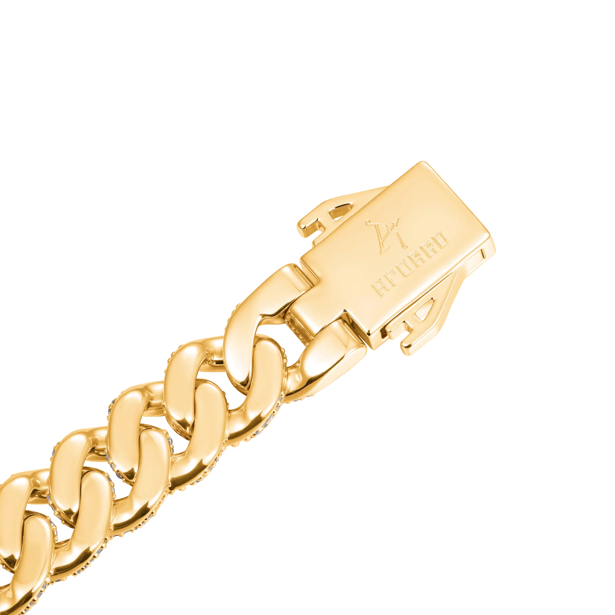 12mm Round Cut Cuban Link Bracelet - Yellow Gold - Image 8