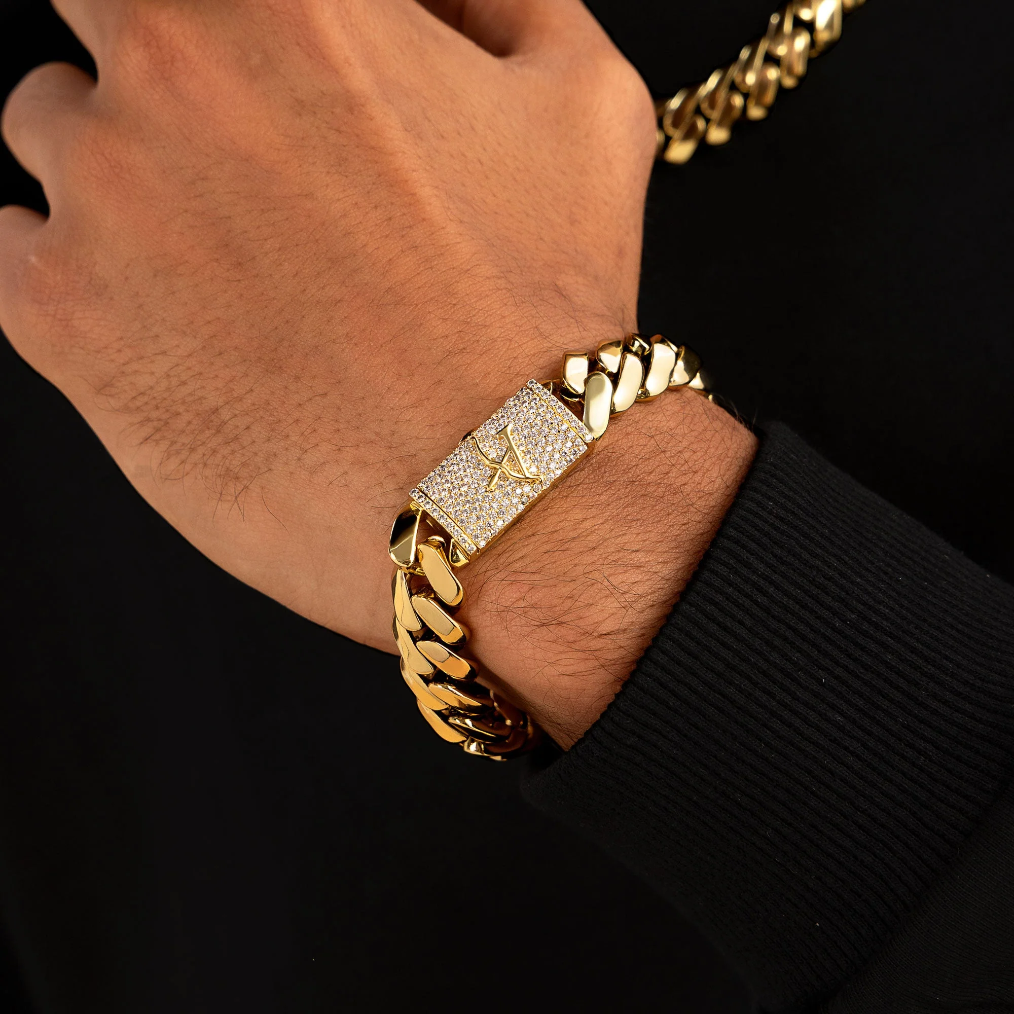 Solid Miami Cuban Bracelet - 12mm - Image 4