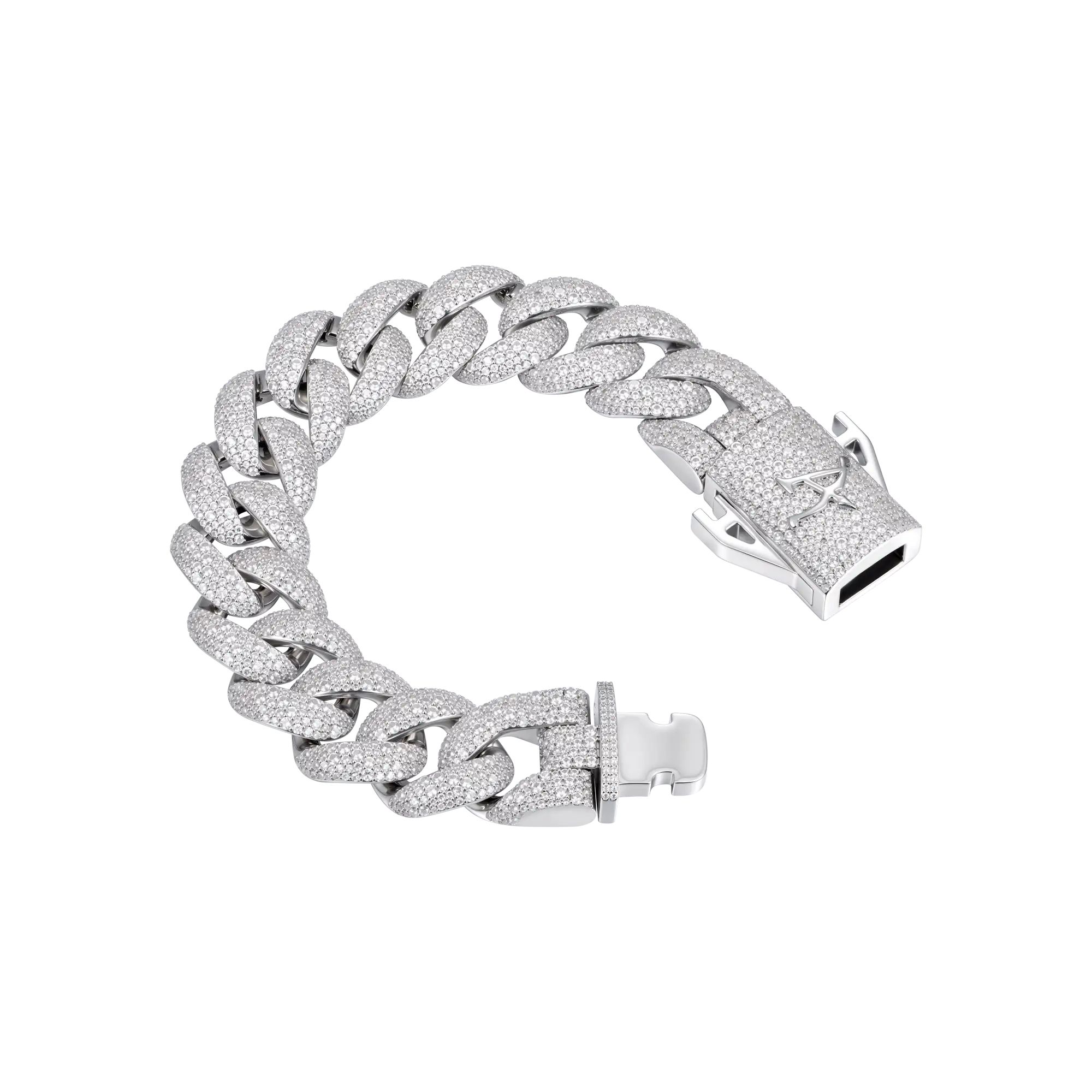 19mm Round Cut Cuban Link Bracelet - Yellow Gold - Image 4