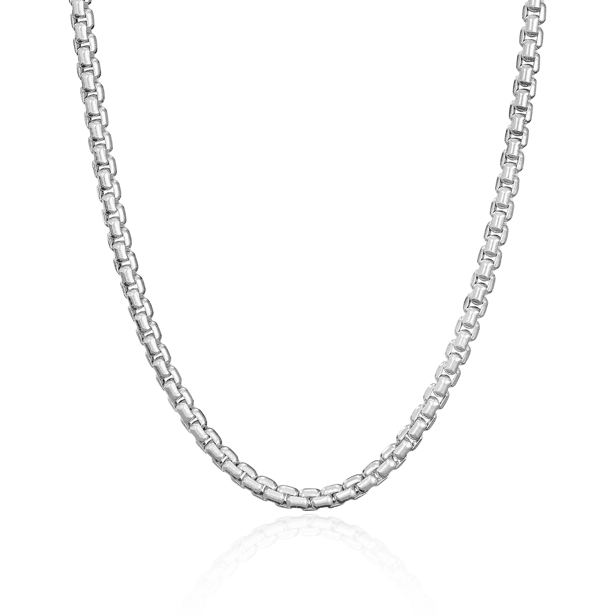 3.5mm Box Chain - White Gold