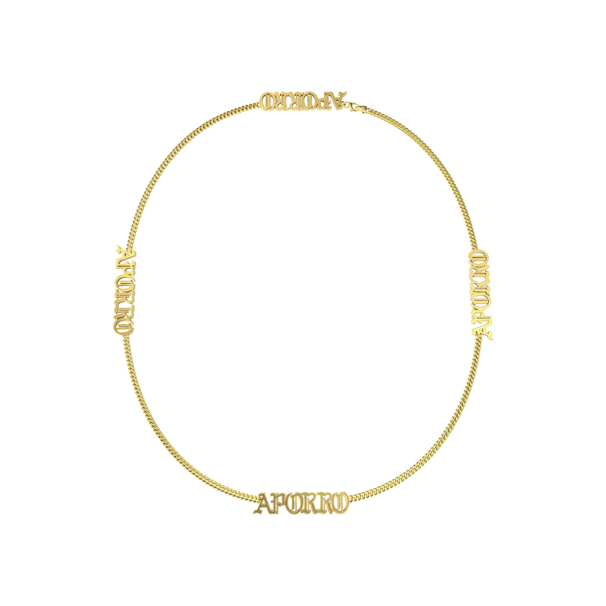 Custom 14K Gold Old English Letter/Number Miami Cuban Chain - Image 11