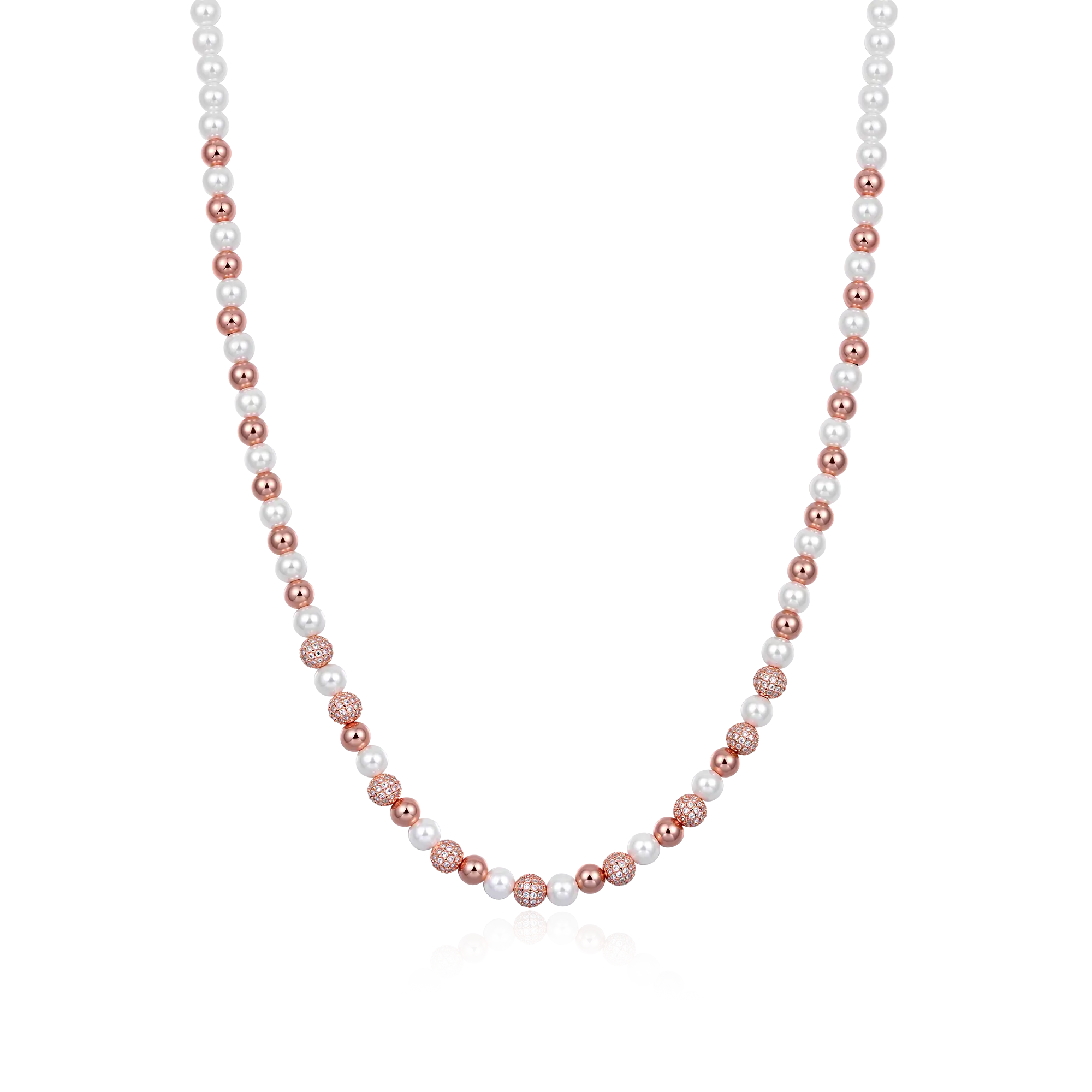 4mm Trove Orbit Pearl Chain - Rose Gold