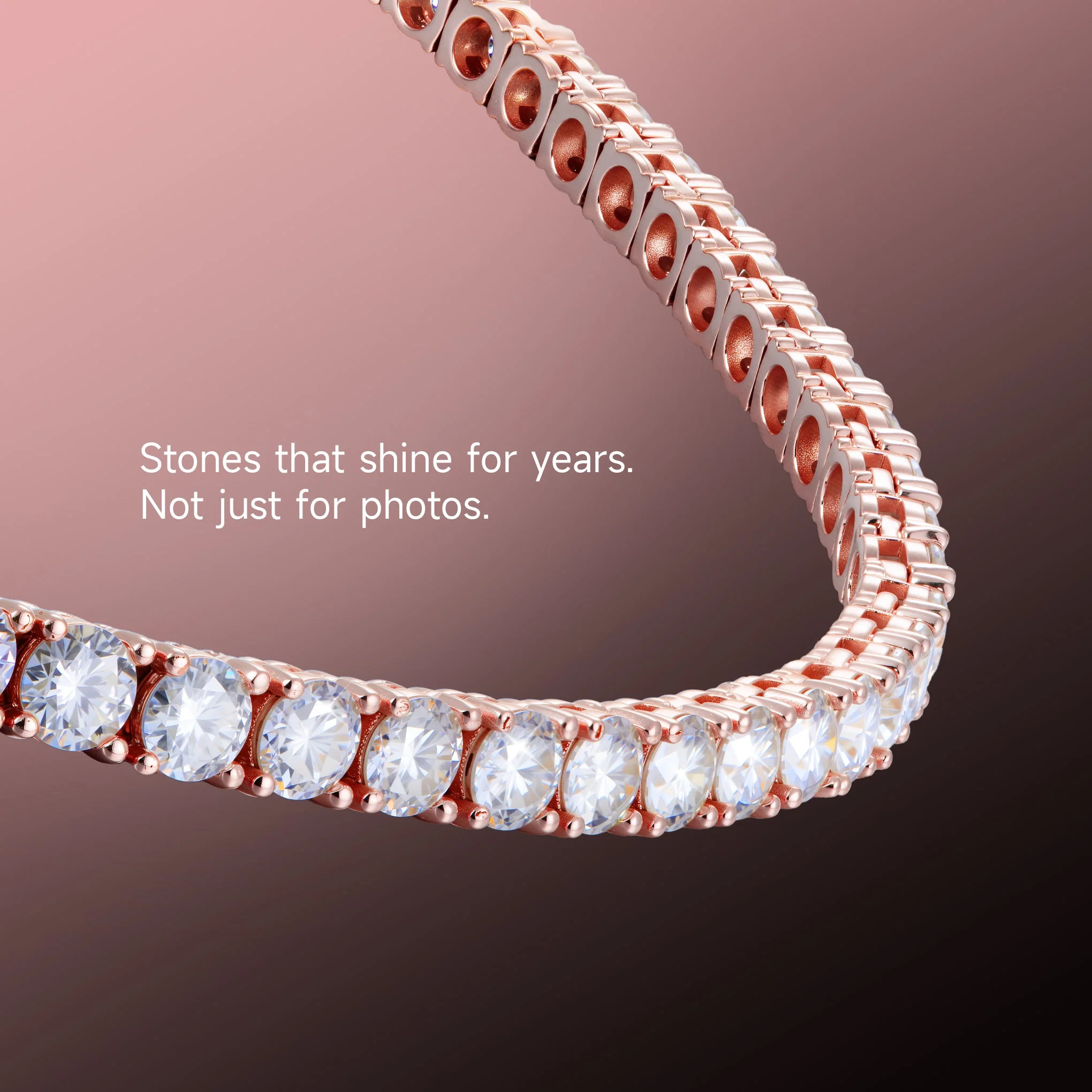 5mm Iced Tennis Chain - Rose Gold - Image 3
