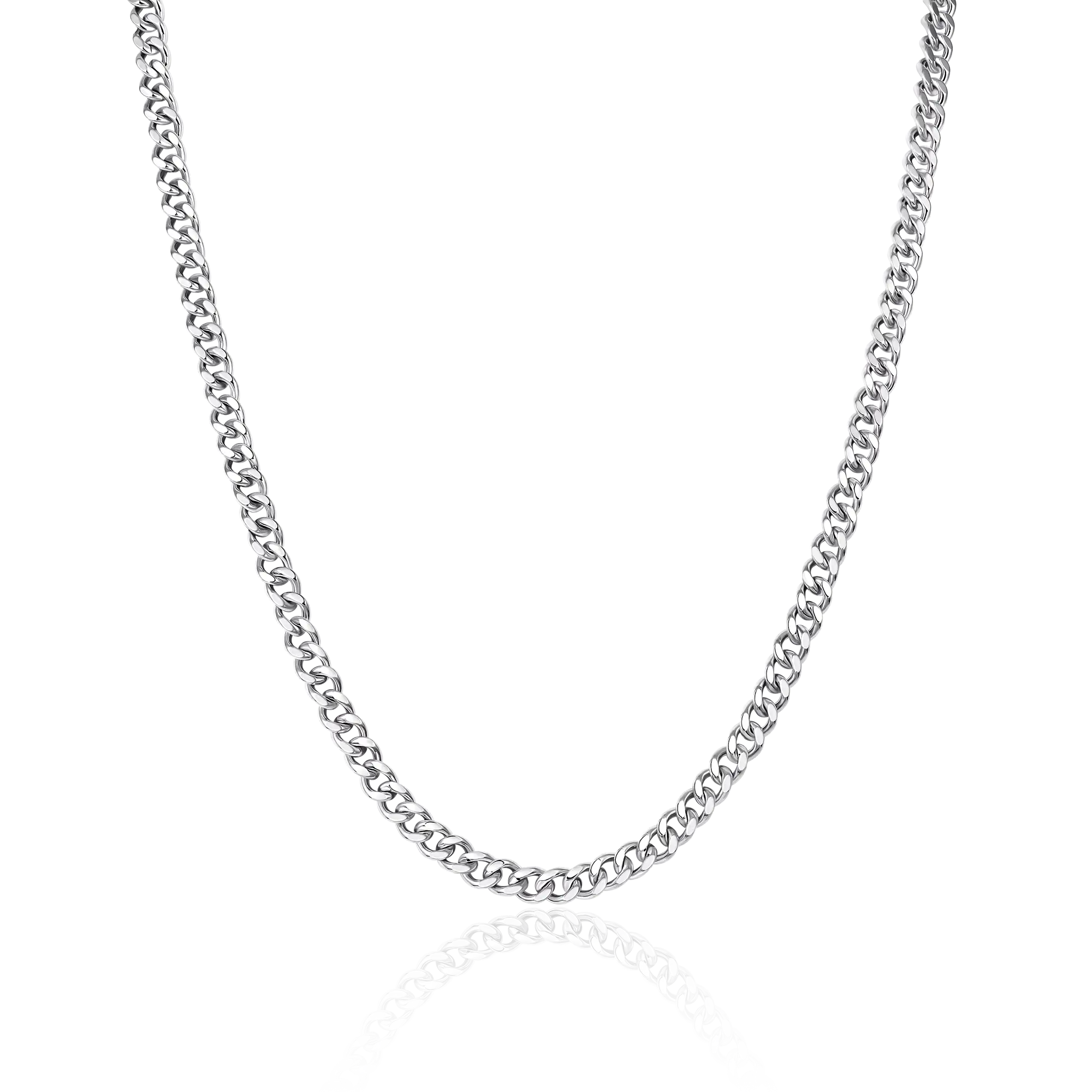 5mm Miami Micro Cuban Curb Chain - White Gold