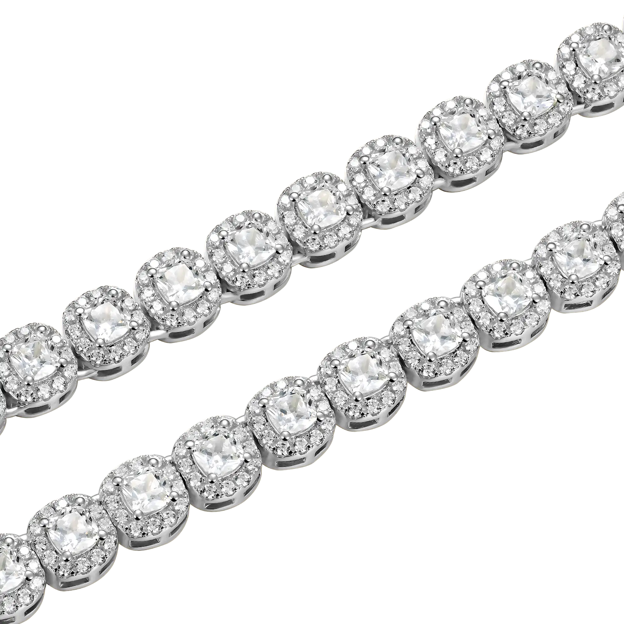 7mm Cushion-Cut Clustered Tennis Chain and Bracelet Gift Set - Image 3