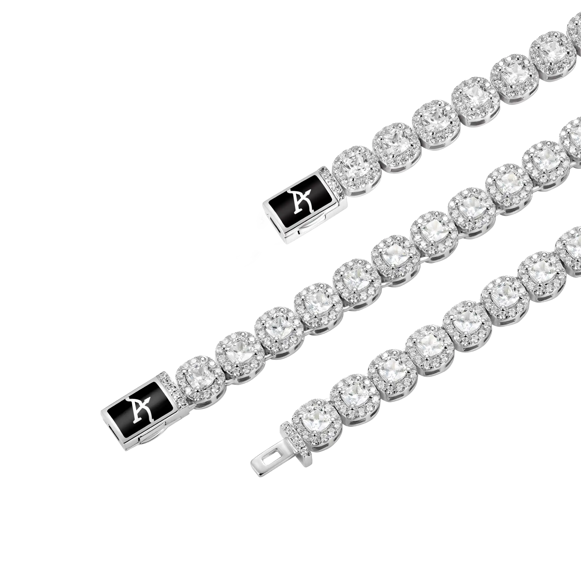 7mm Cushion-Cut Clustered Tennis Chain and Bracelet Gift Set - Image 4