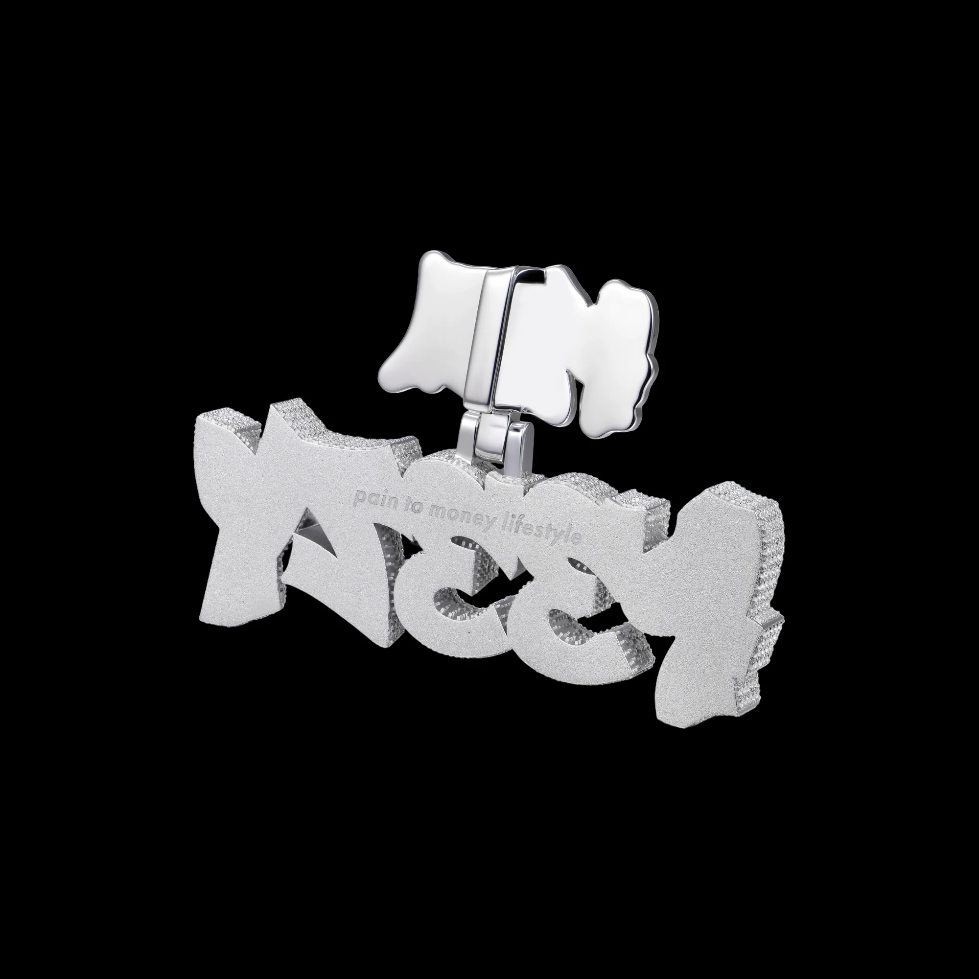 APORRO Premium Custom Fully Iced Graffiti Font Pendant - Image 3