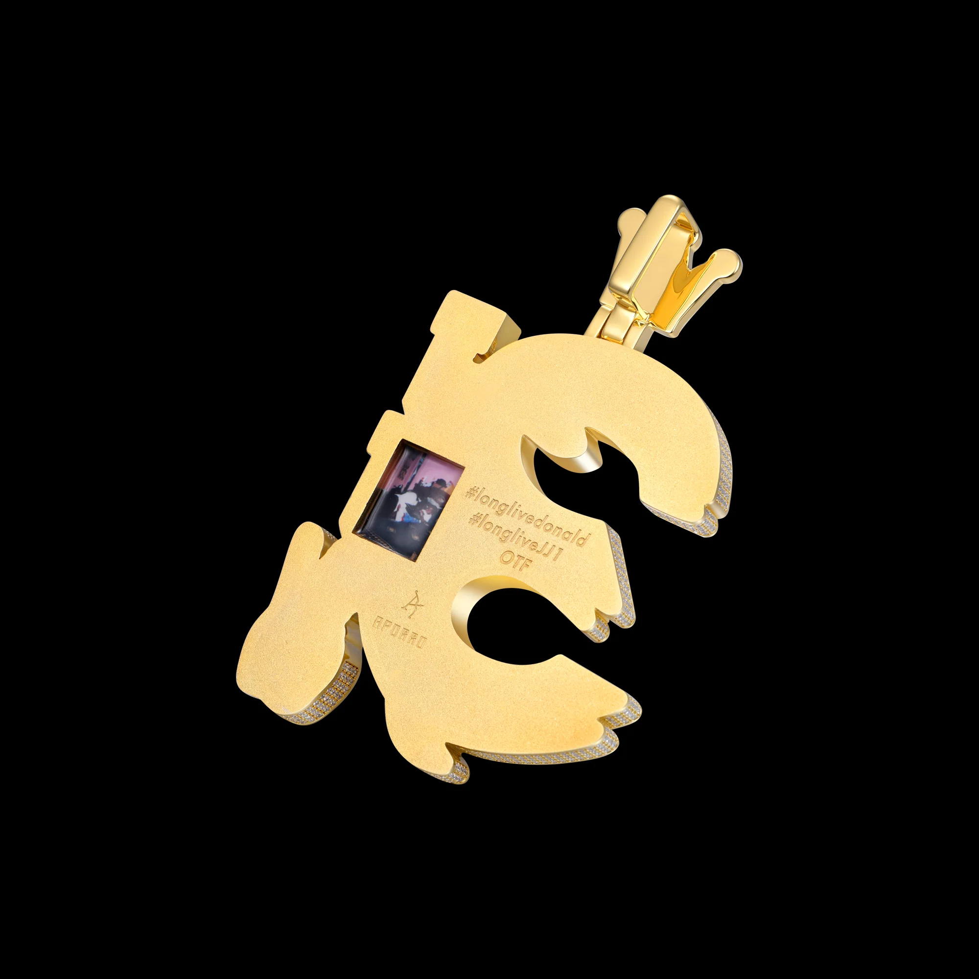 APORRO Premium Custom Fully Iced Number 3 Pendant - Image 3