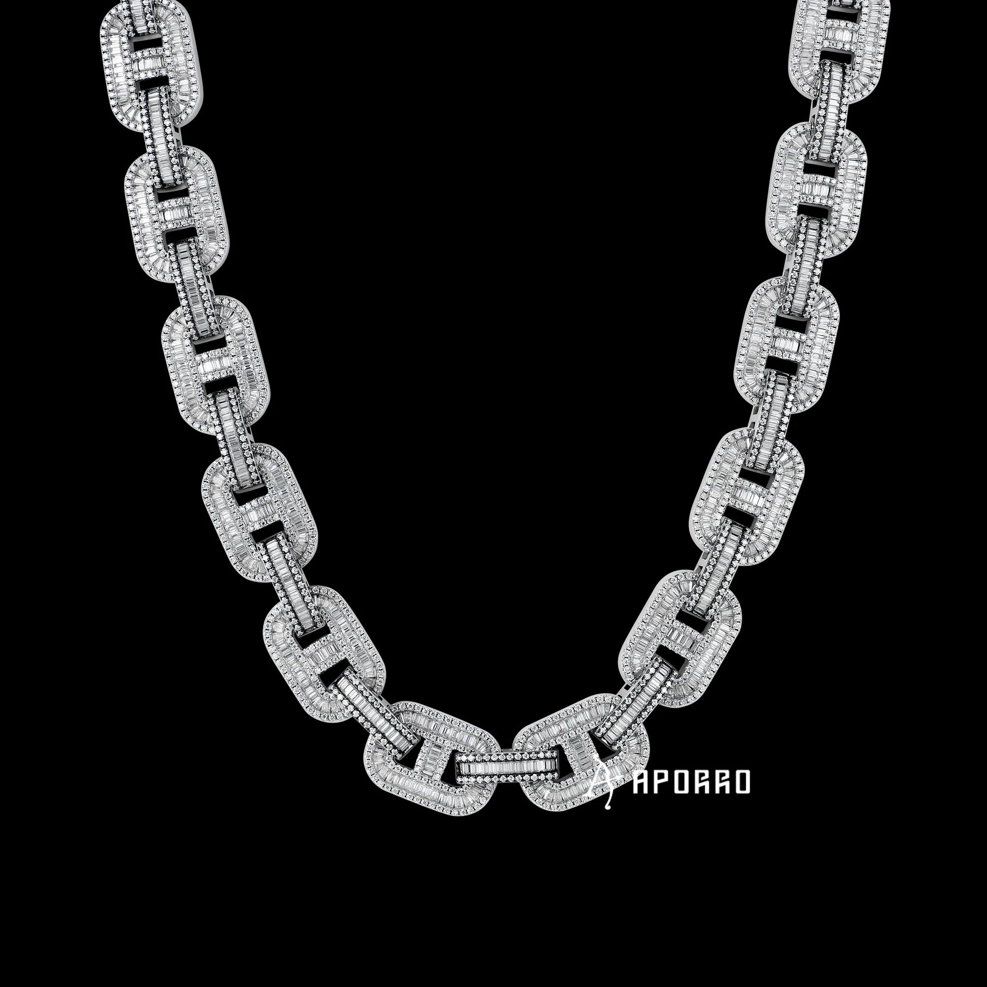 APORRO Premium Custom G-link Baguette chain