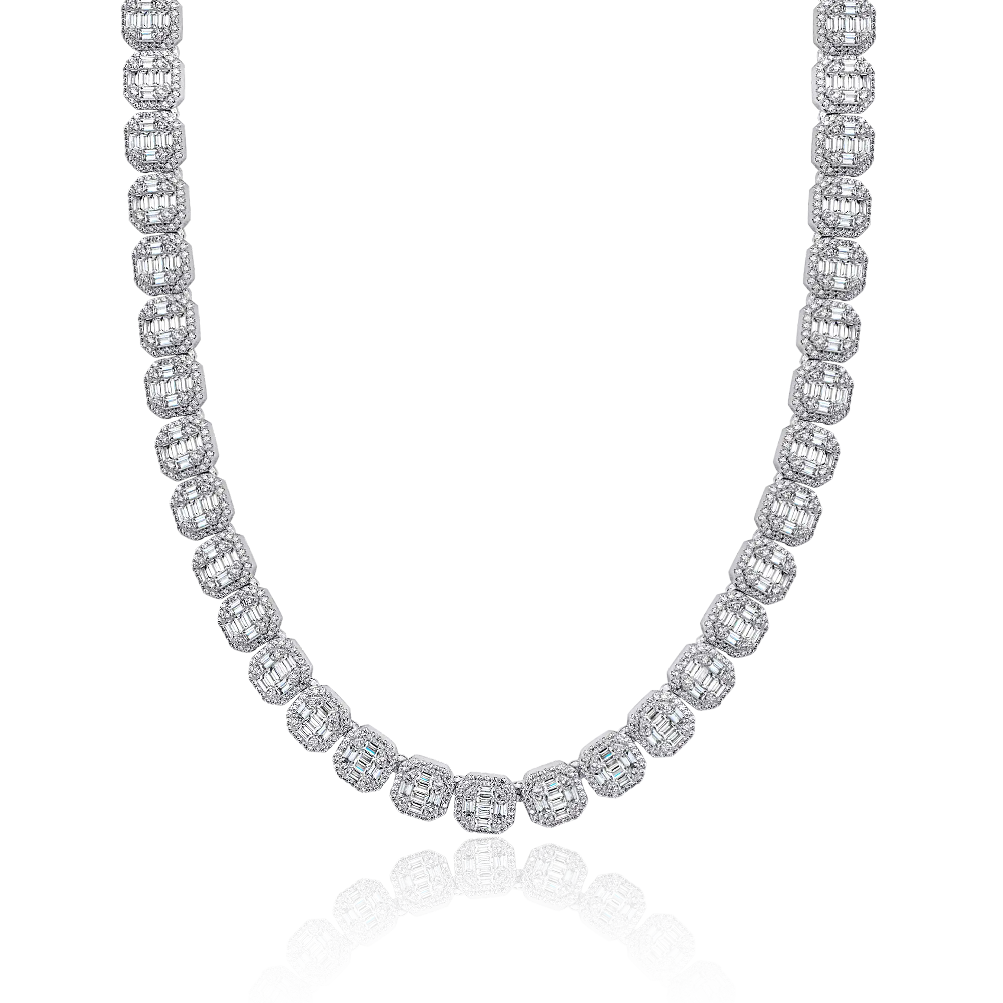 Baguette Clustered Tennis Chain - 8mm - Image 6