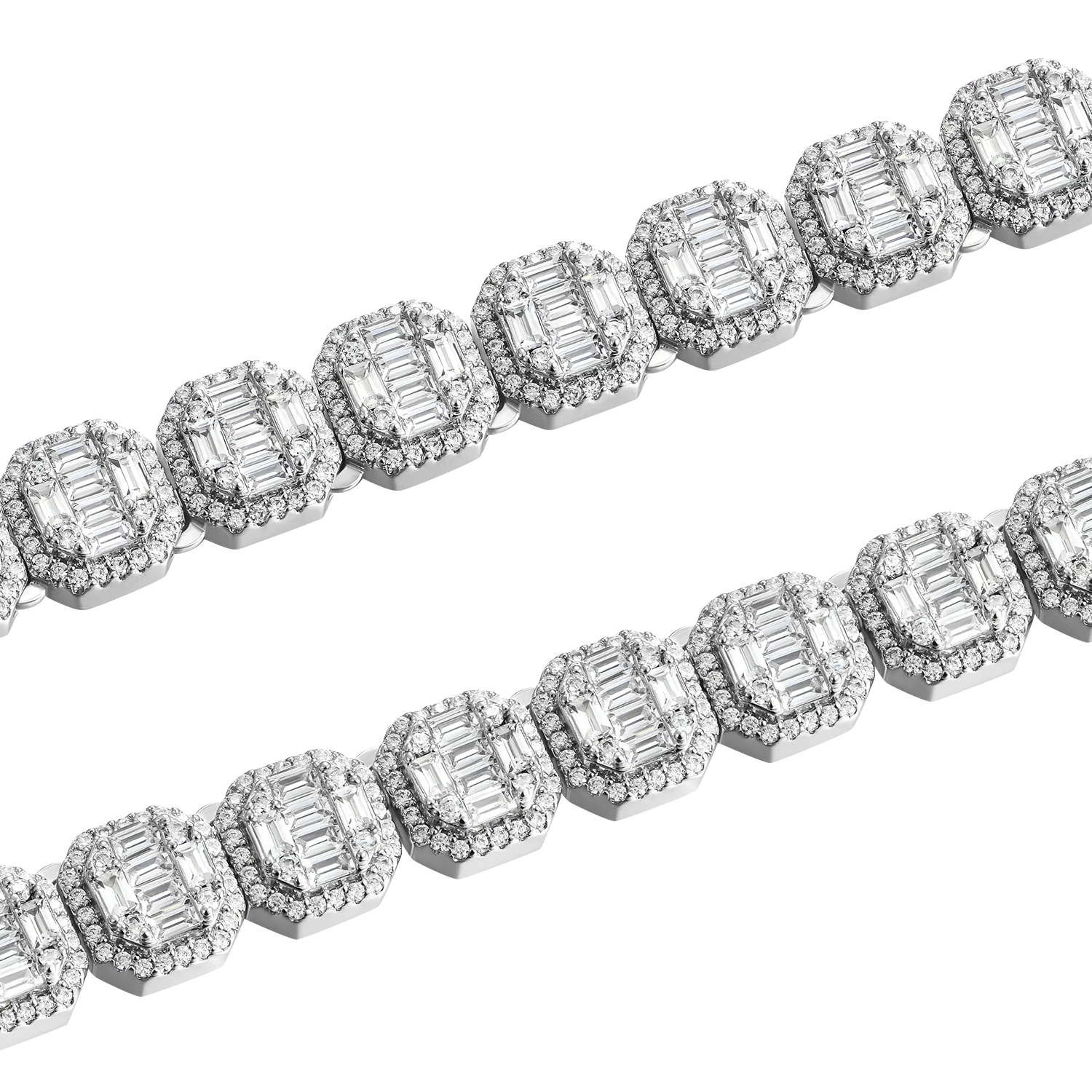 Baguette Clustered Tennis Chain - 8mm - Image 9