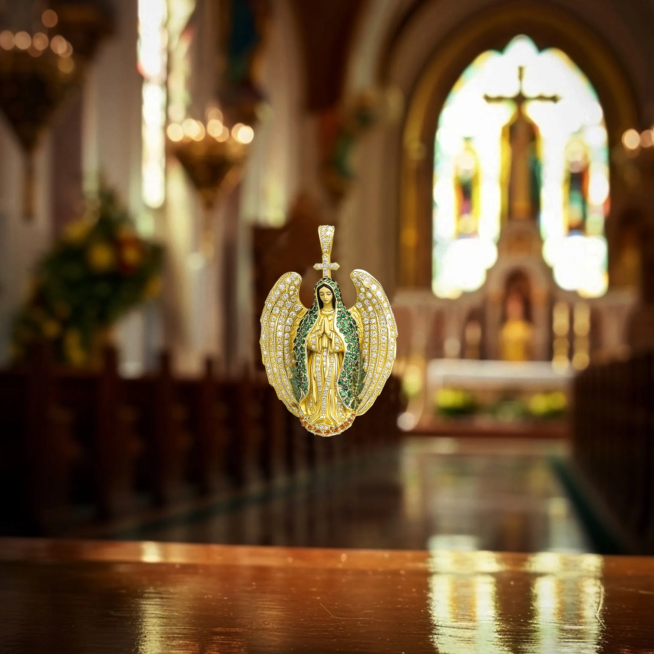 Blessed Mary Winged Pendant - Image 3