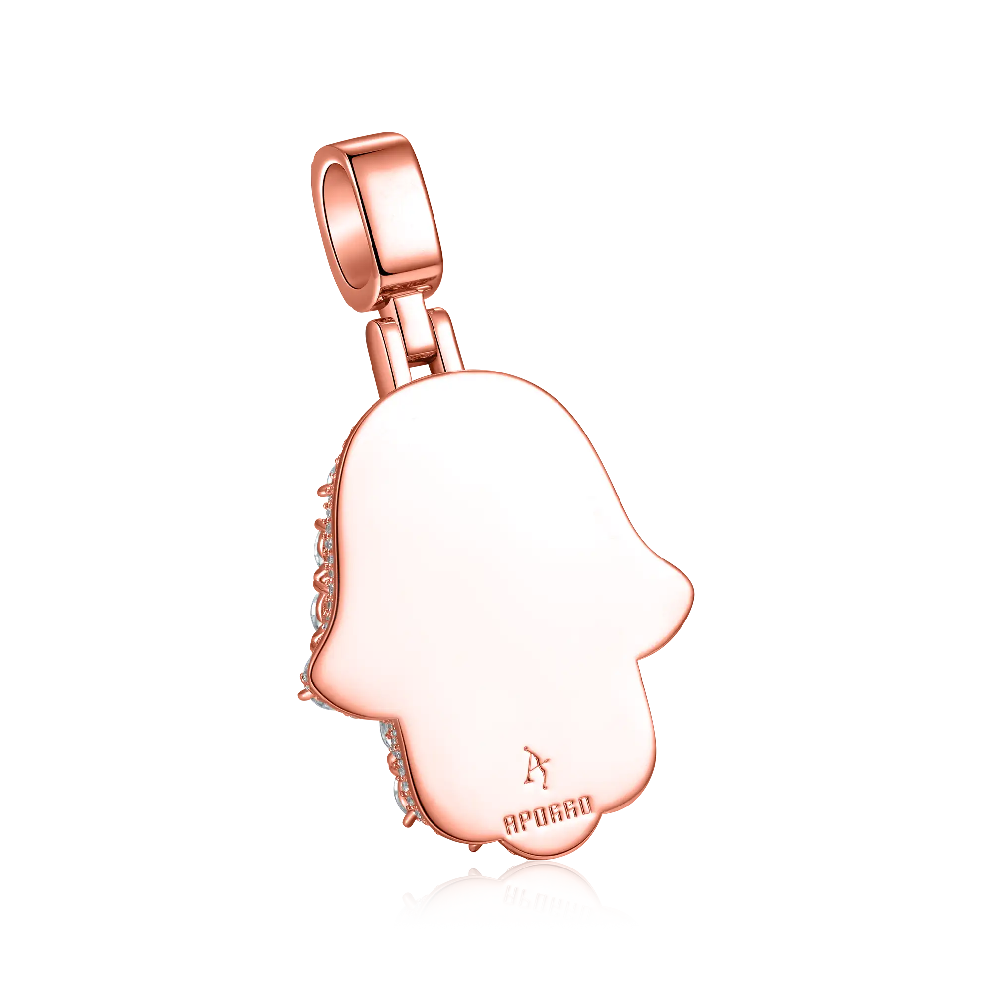 Brilliance Layered Hamsa Pendant - Rose Gold - Image 4