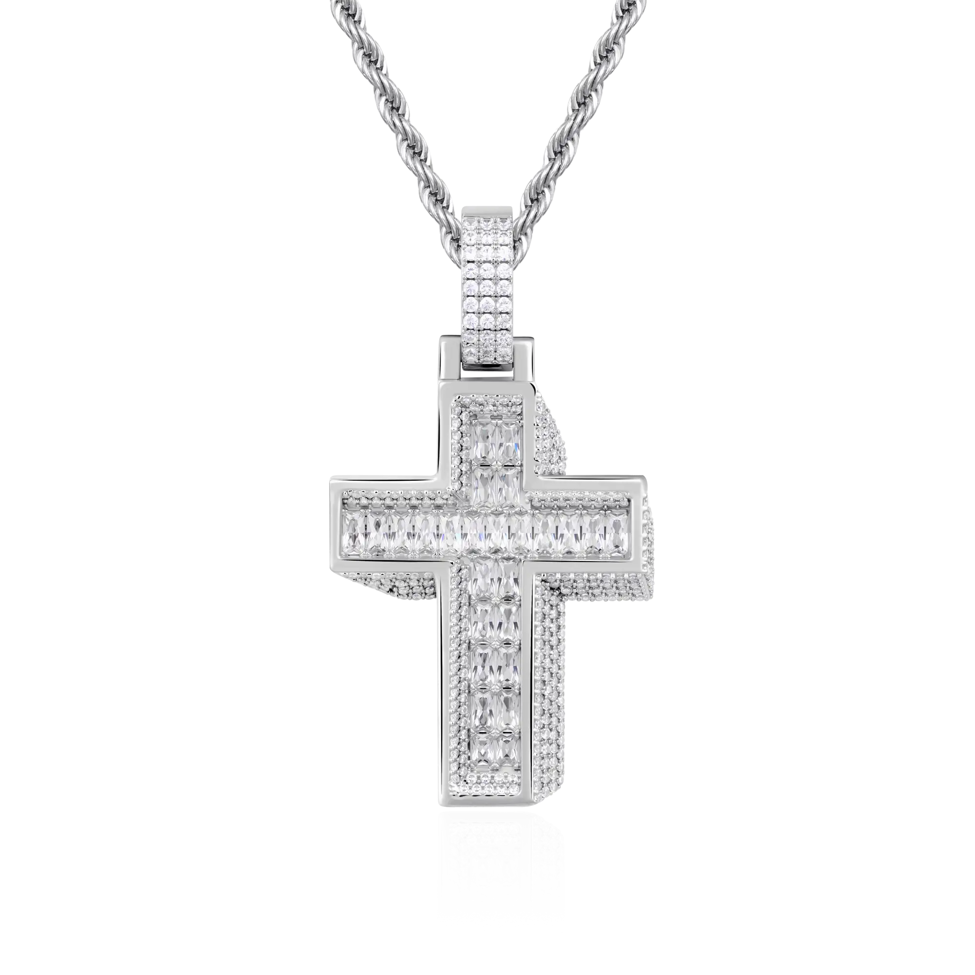 Brilliant 3D Slanted Cross Pendant - Image 7