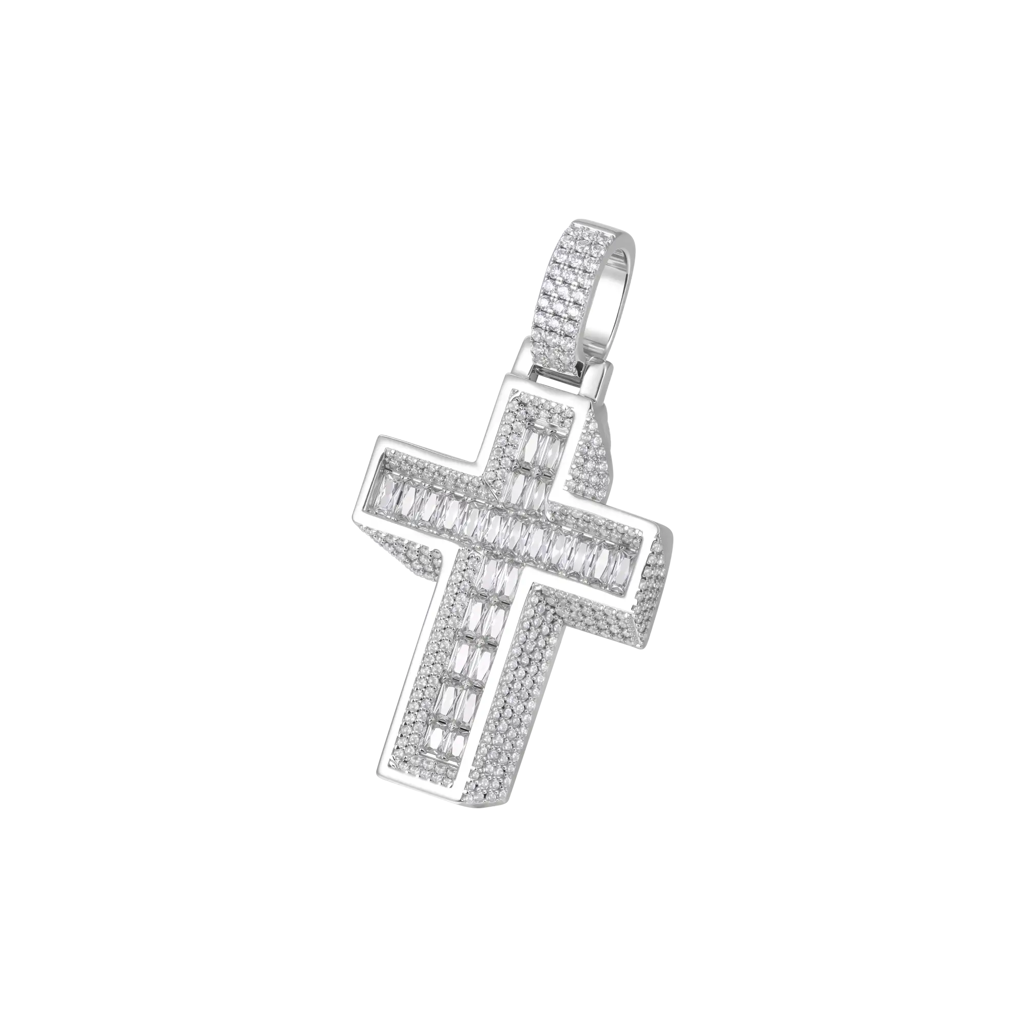 Brilliant 3D Slanted Cross Pendant - Image 9