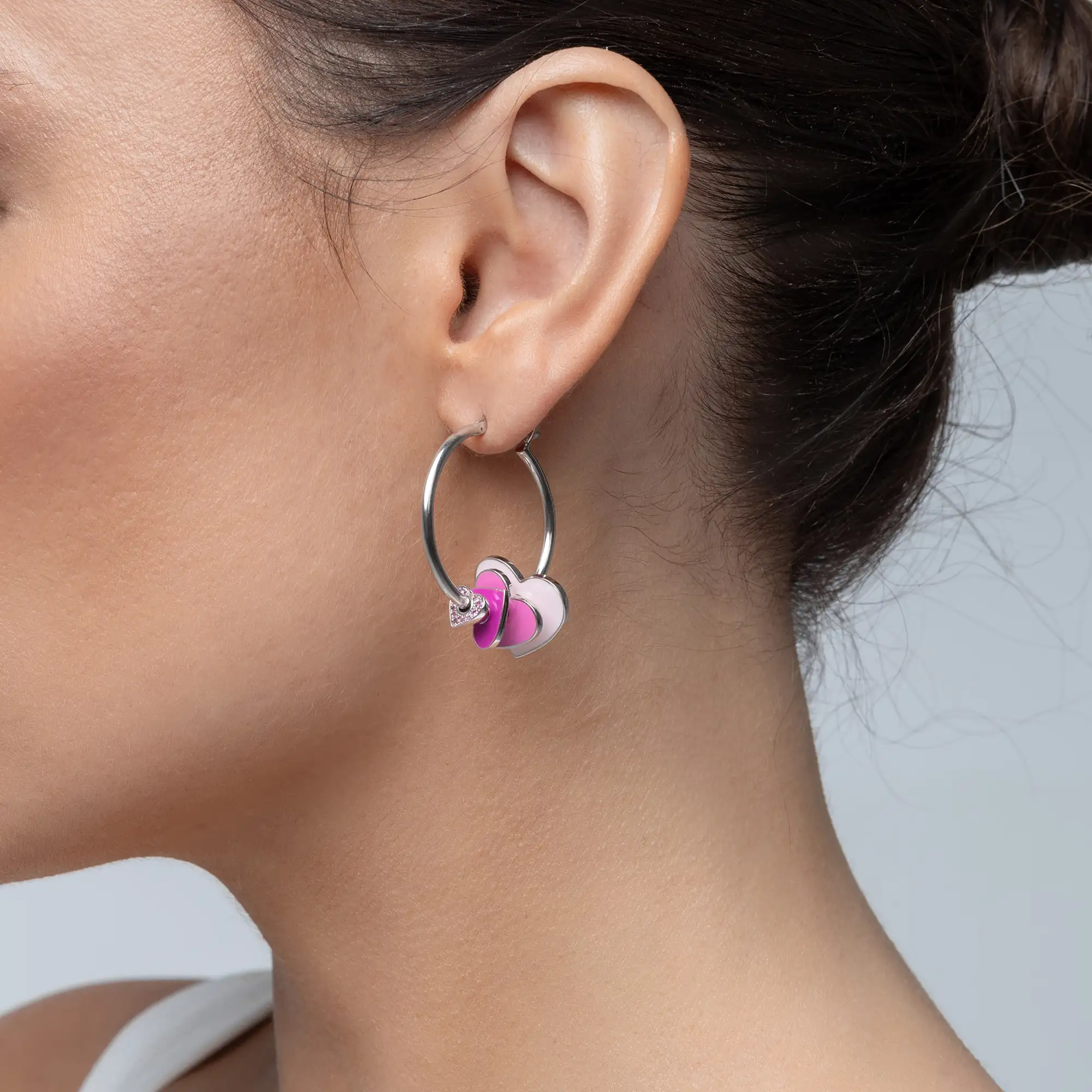 S925 Broken Heart Hoop Earring - Image 2