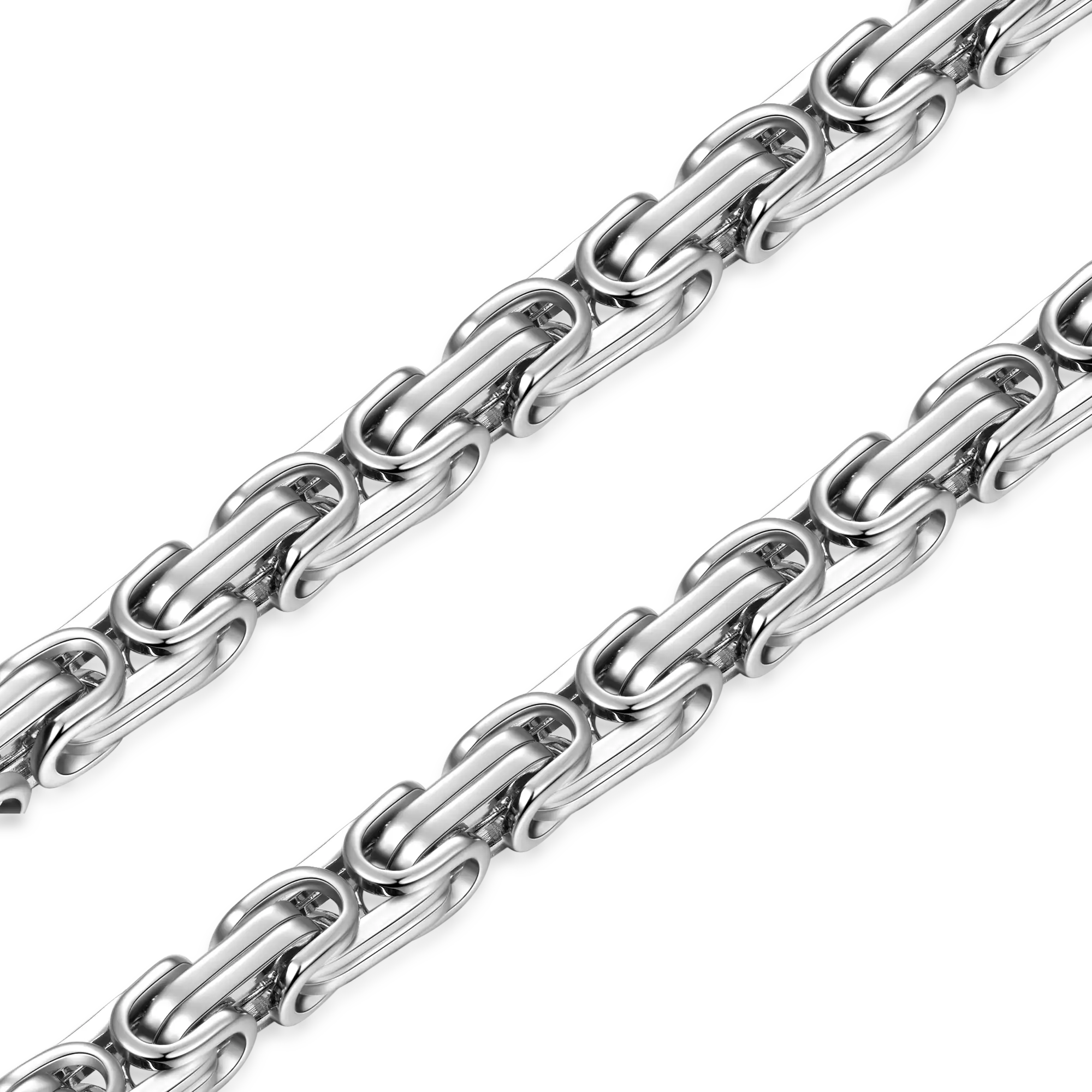 4mm Byzantine Chain - White Gold - Image 3