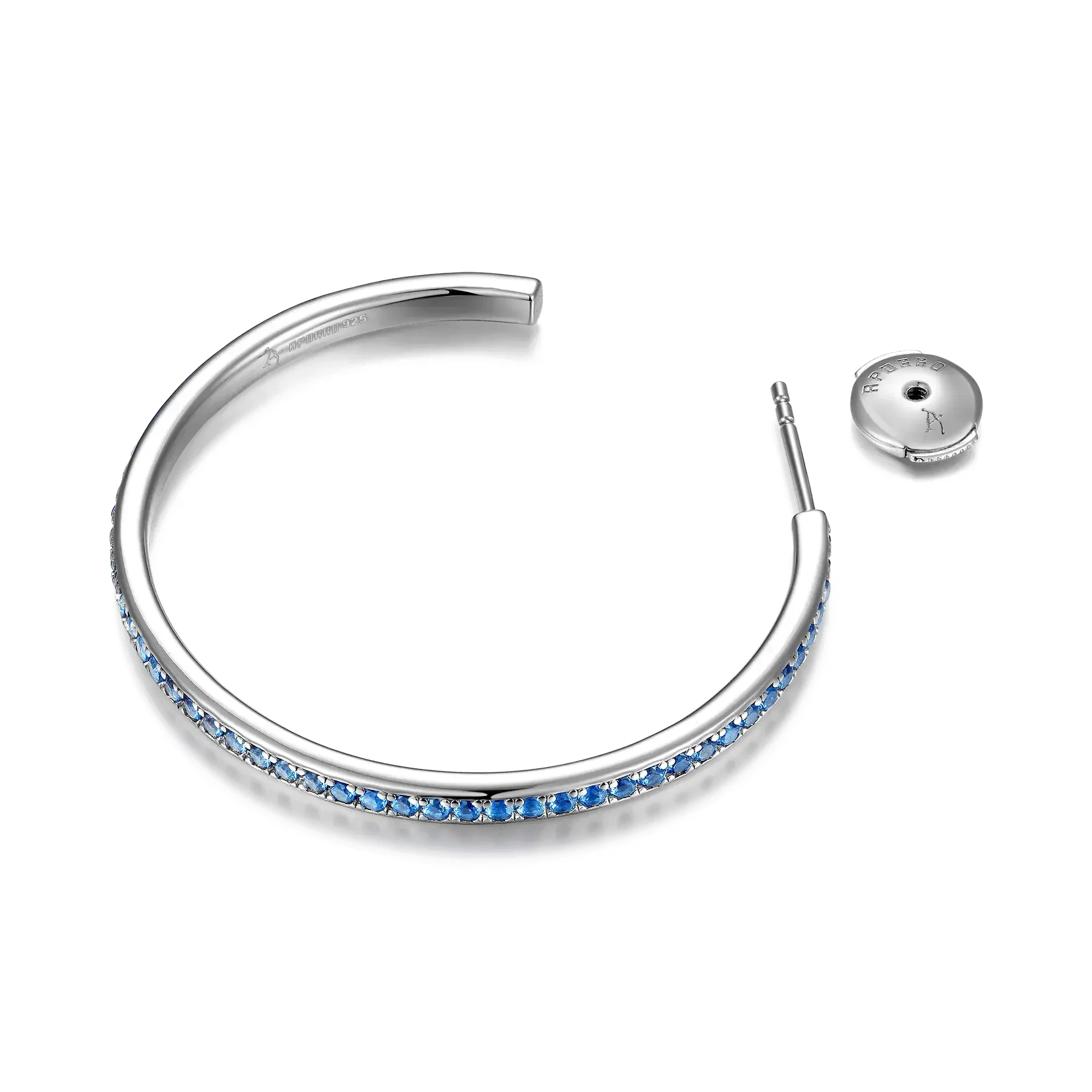 S925 Color Gradient One Row Hoop Earring - Single - Image 4