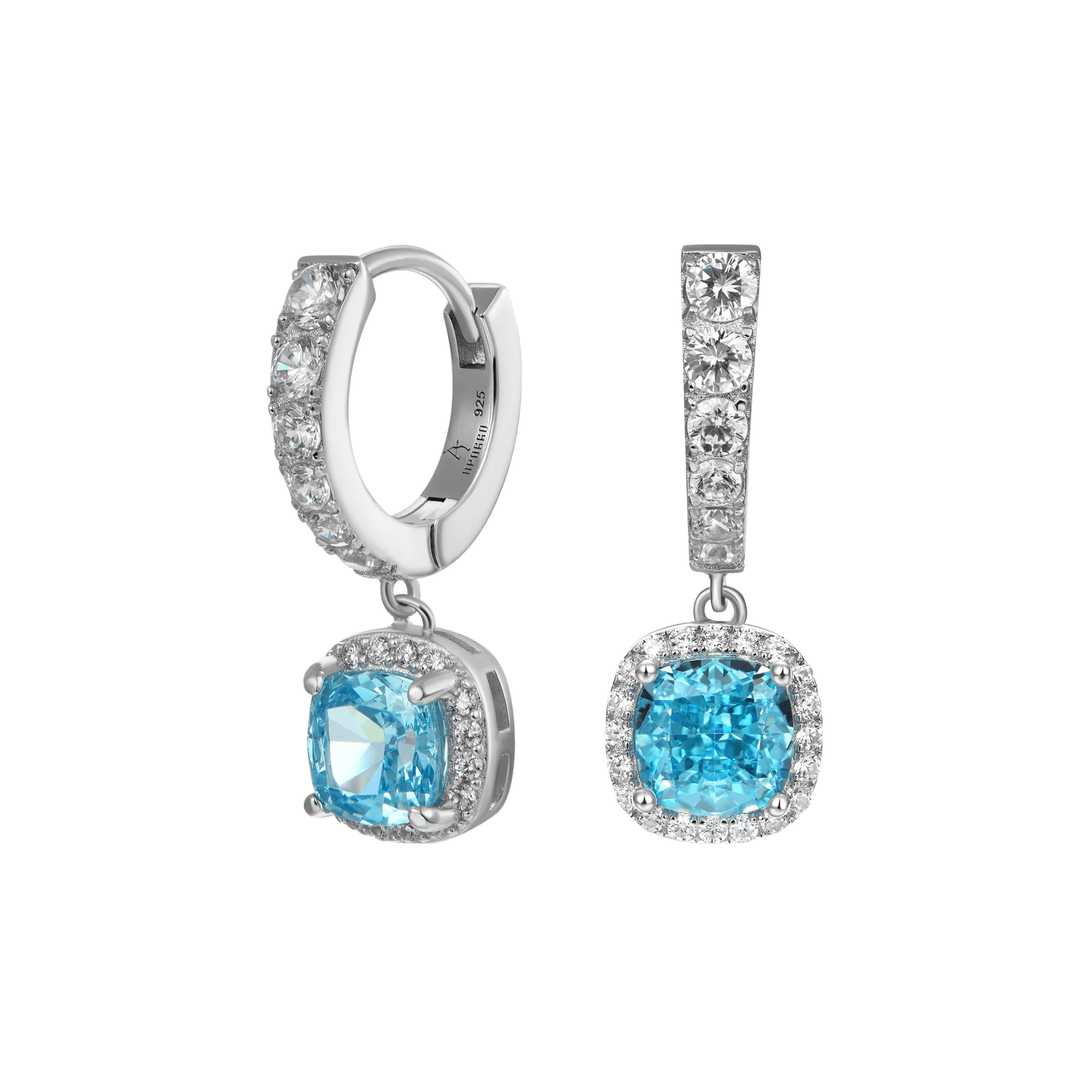 S925 Crushed Ice Dangly Earring