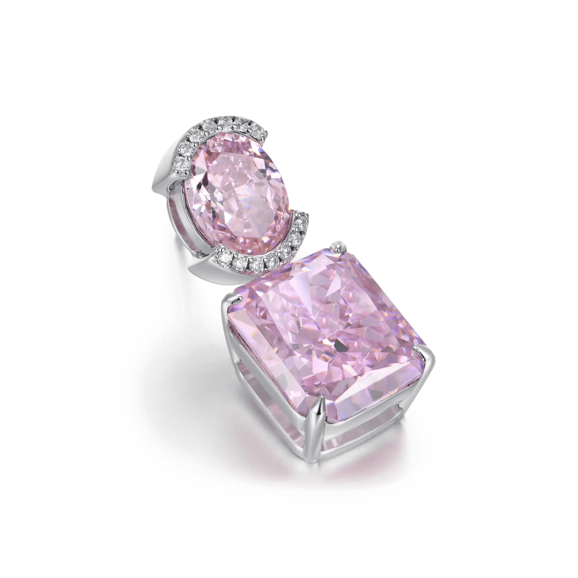 Crushed Ice Emerald Cut Drop Earring - Single - Image 10