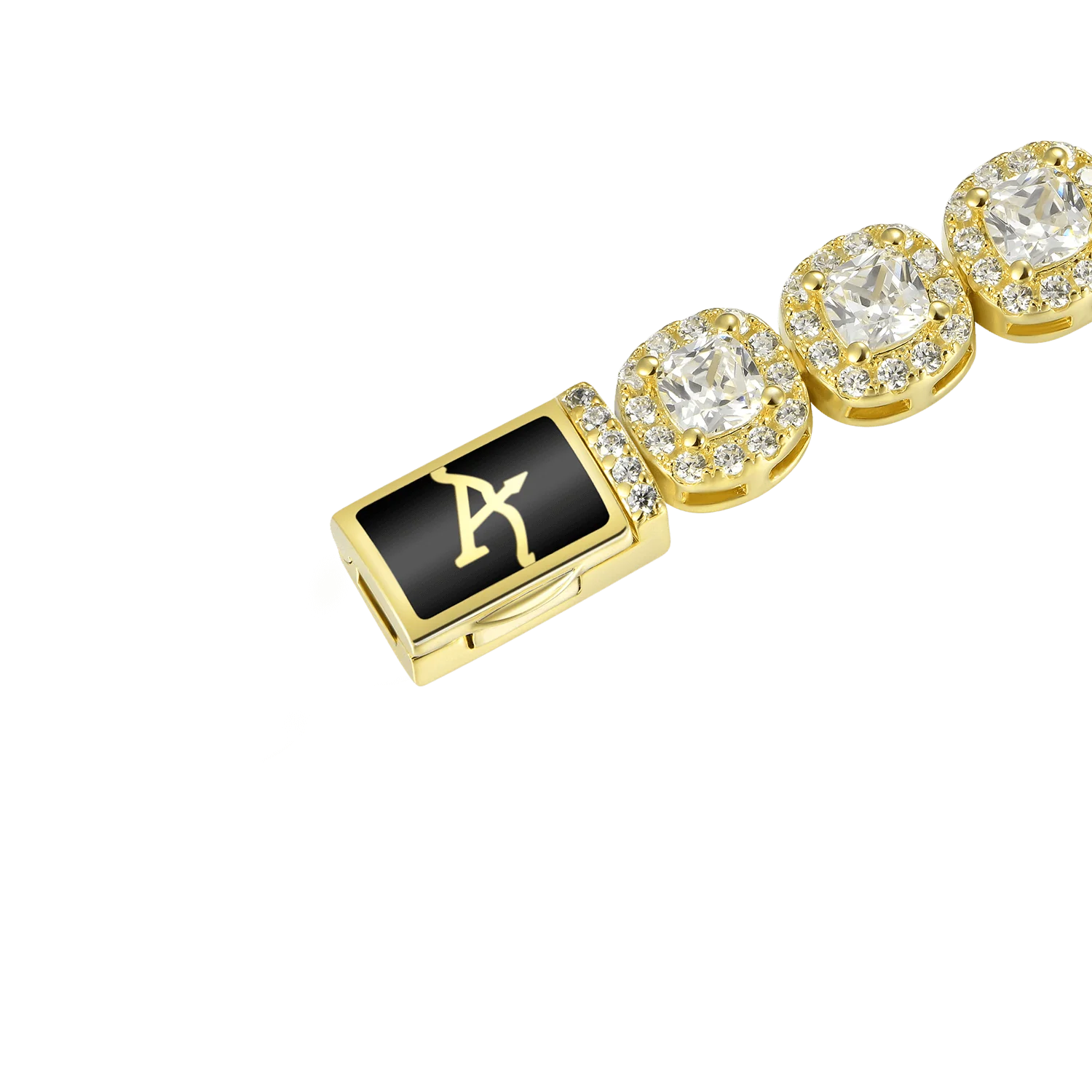Moissanite Cushion-Cut Clustered Tennis Bracelet - 7mm - Image 11