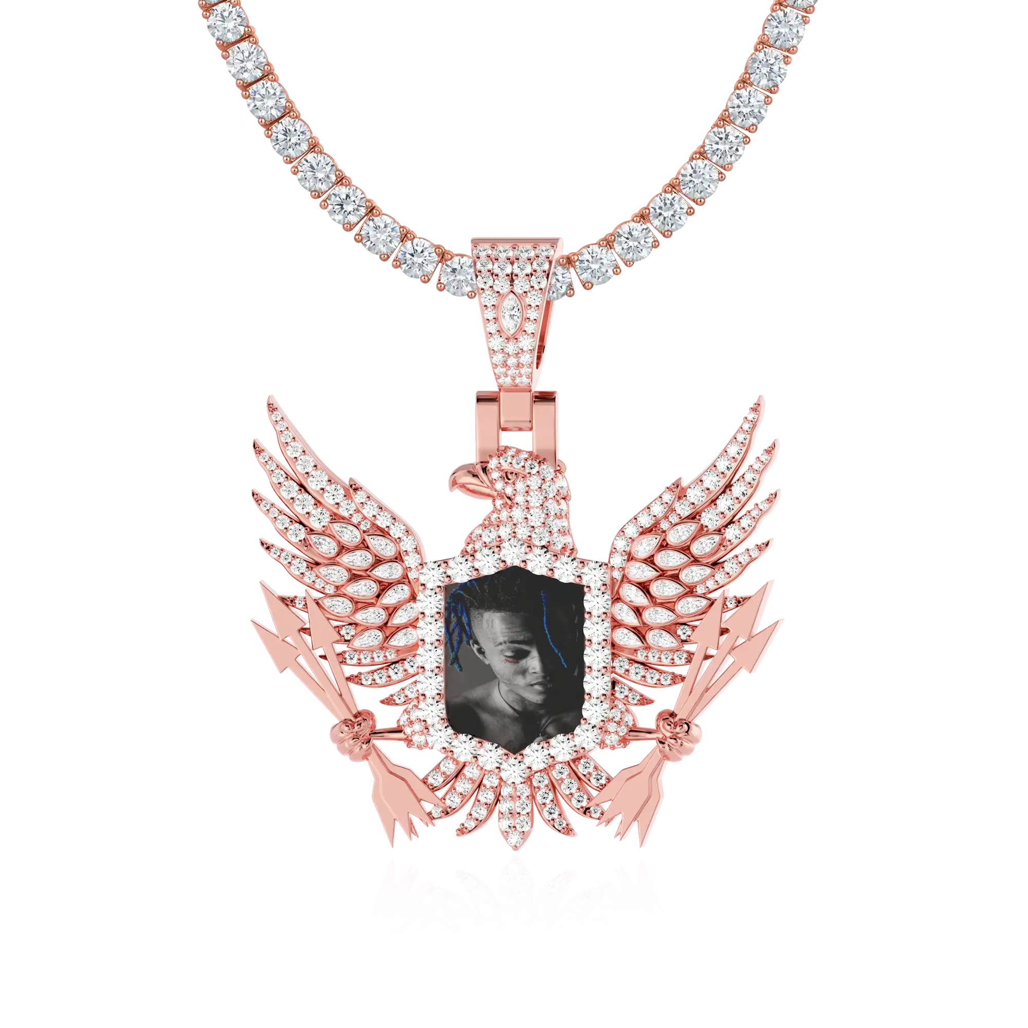 Custom 3D Eagle Photo Frame Pendant - Image 8