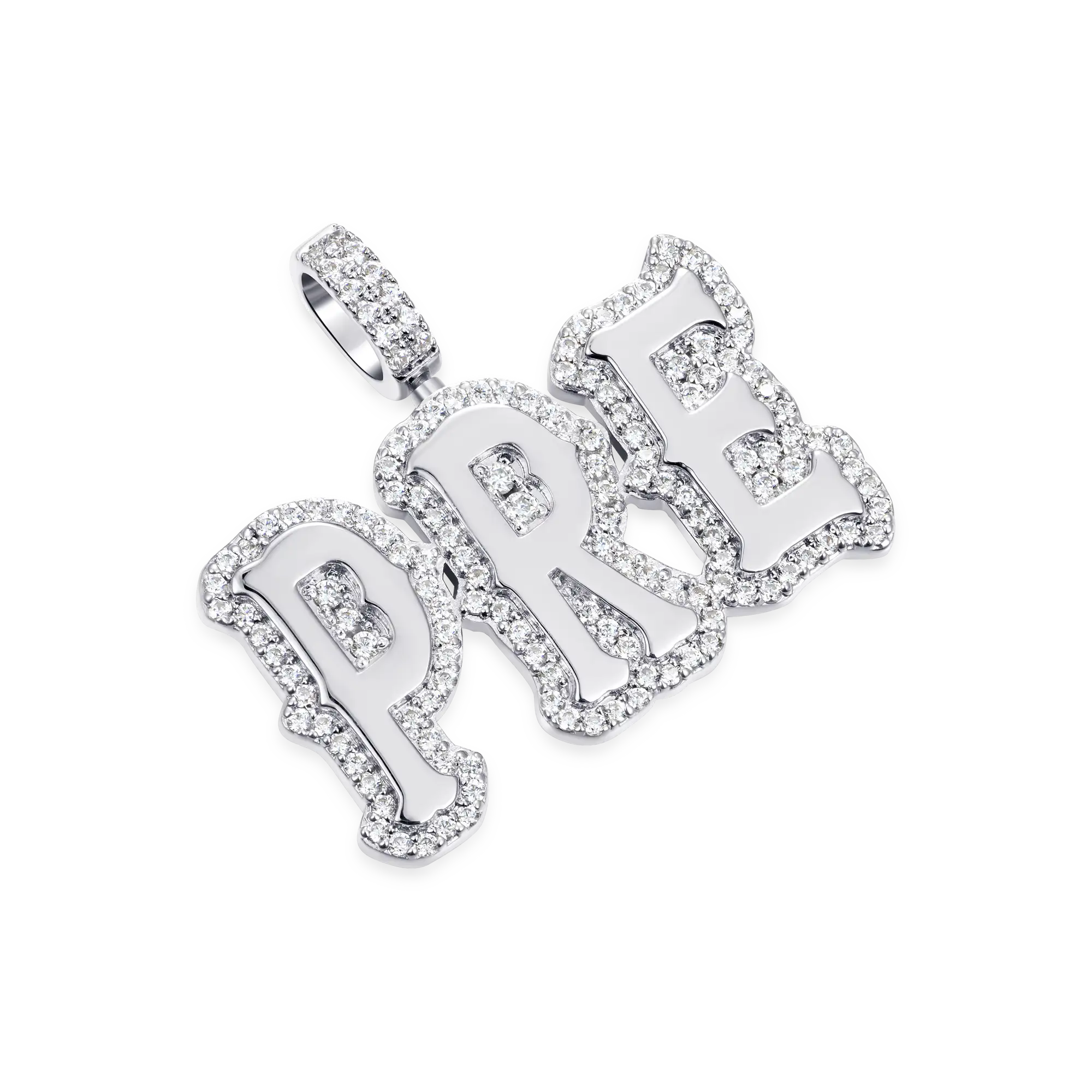 Custom Mini Moissanite Bosox Font Pendant - Image 8