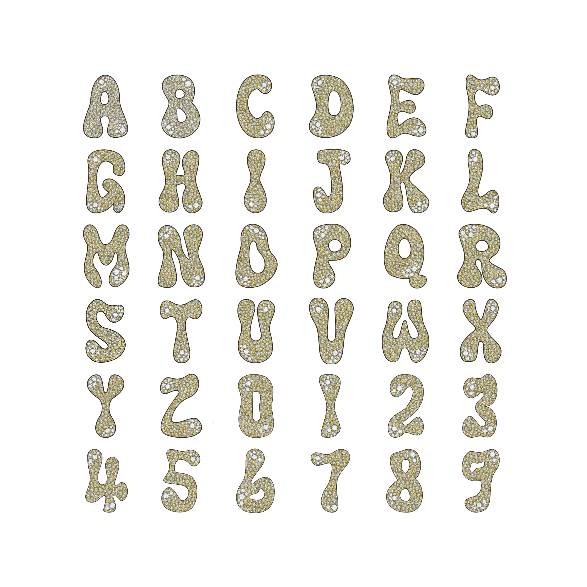 Custom Bubble Font Pendant - 30mm - Image 5