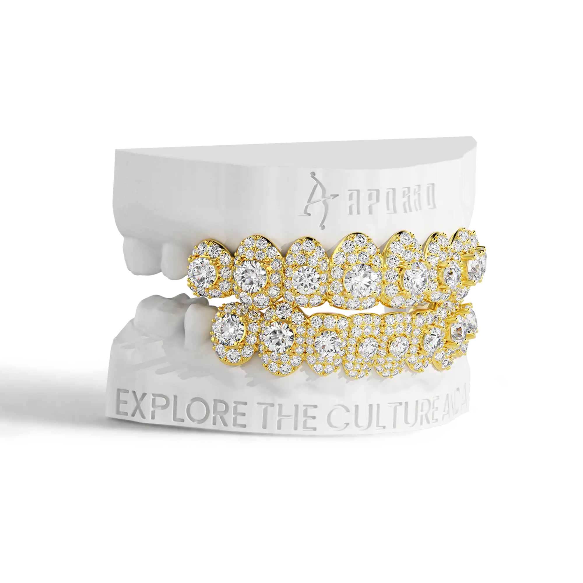 Custom Center Stone in a Full-Pavé Setting Grillz - Image 5