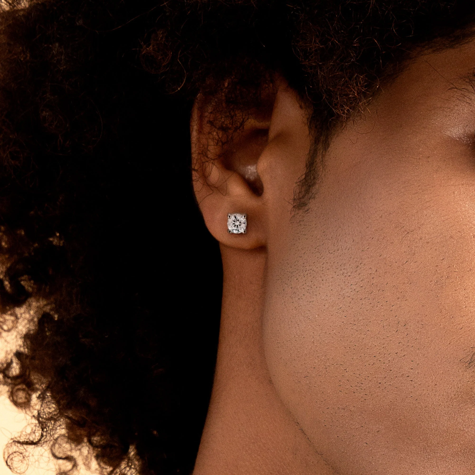 Custom Classic Moissanite Stud Earring - Image 2