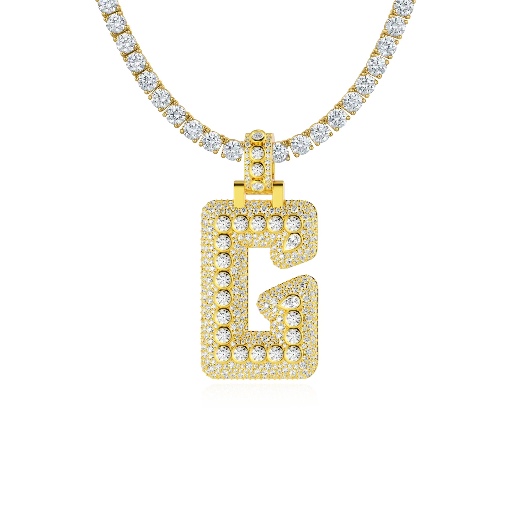 Custom Curved Gothic Font Pendant - Image 4