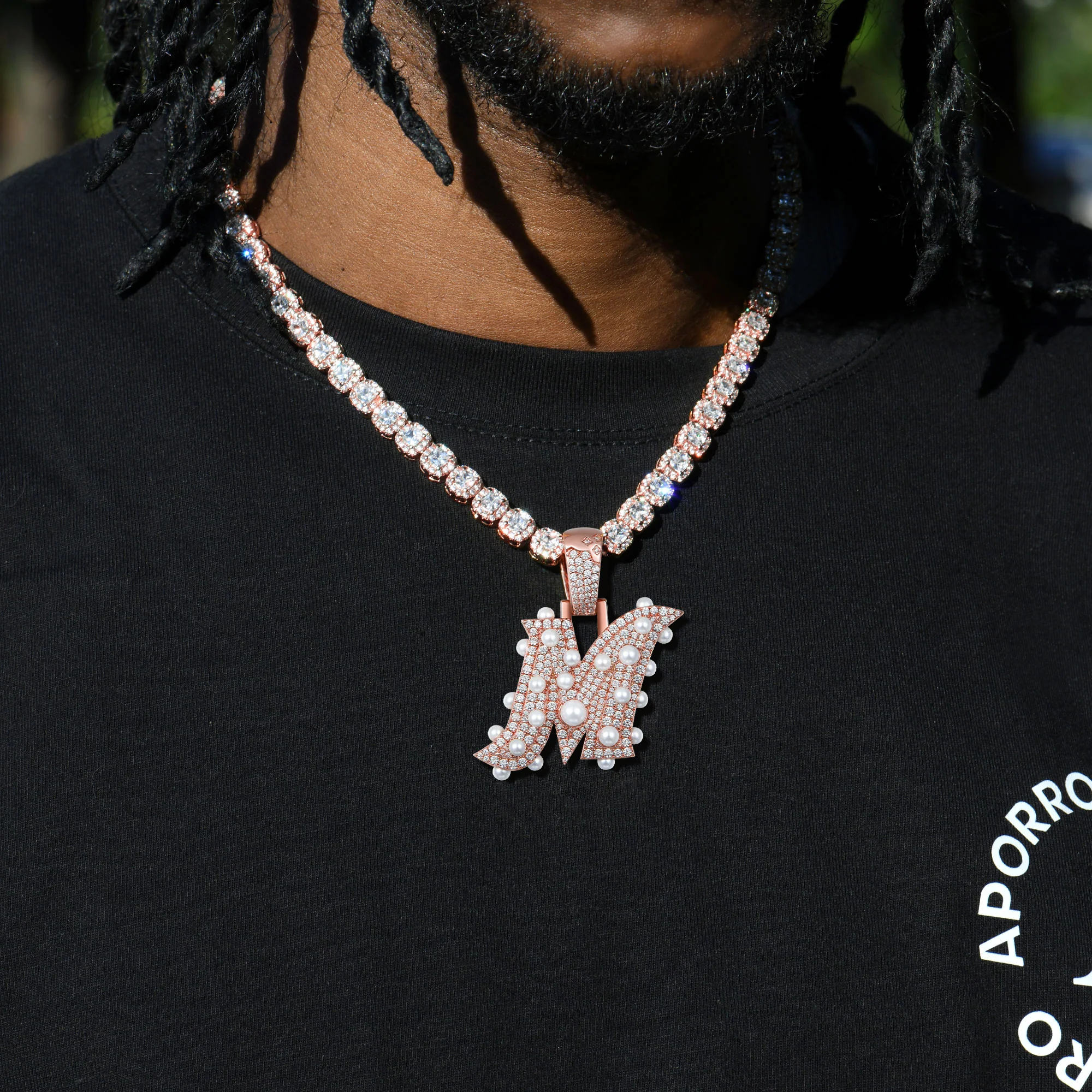 Custom Ethereal Pearl Letter Pendant - Image 2
