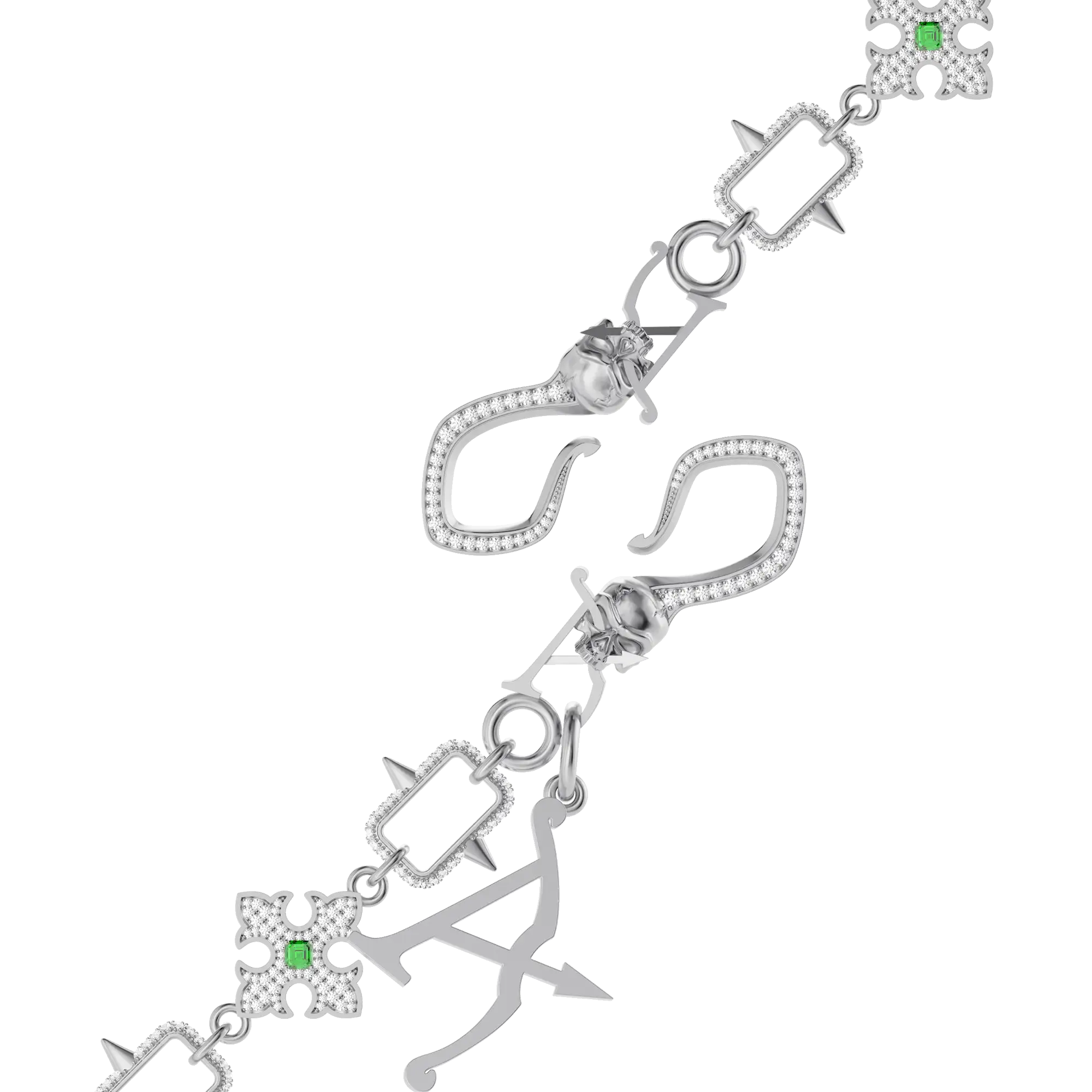 Custom Gothic Lucky Letter Wallet Chain - Image 4