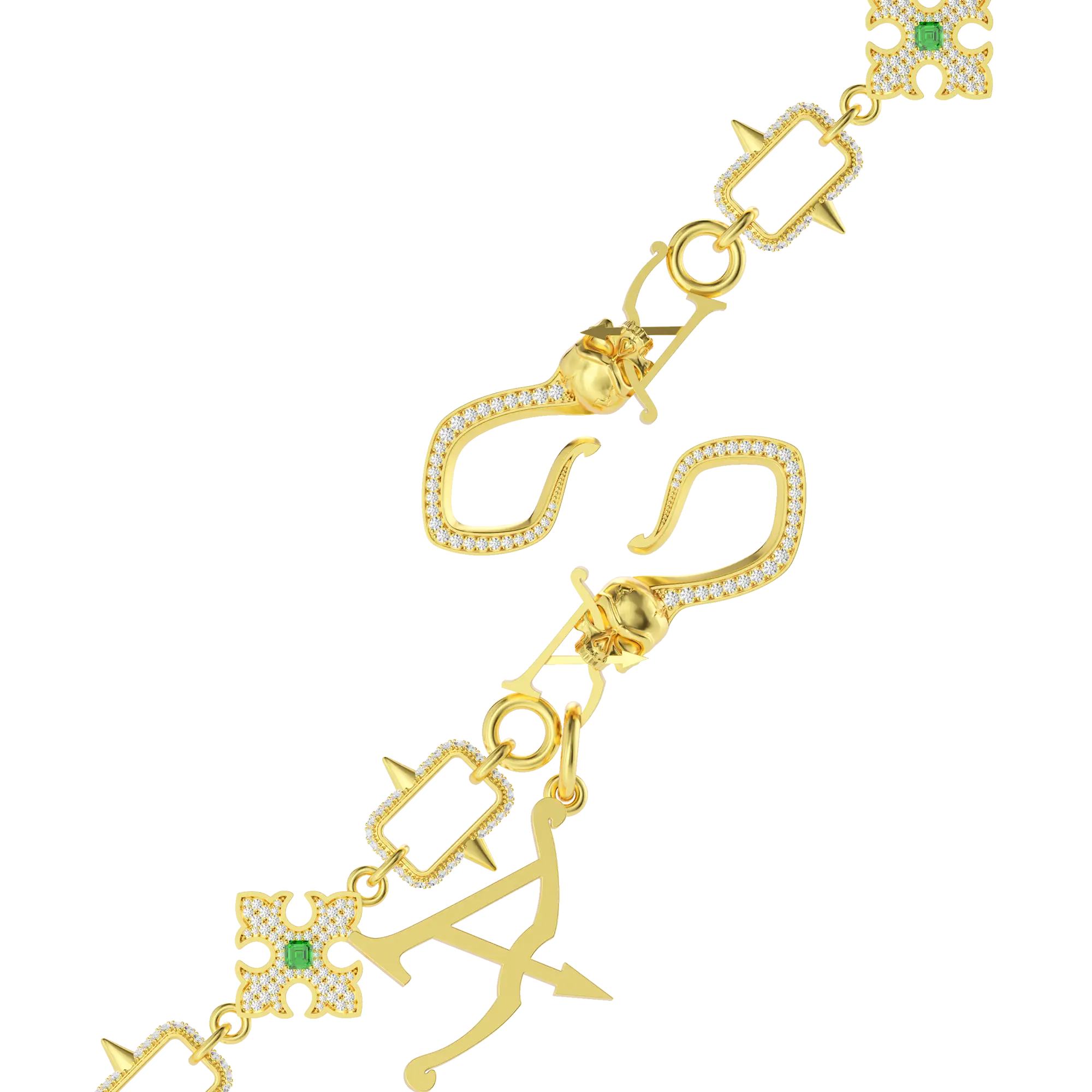 Custom Gothic Lucky Letter Wallet Chain - Image 7