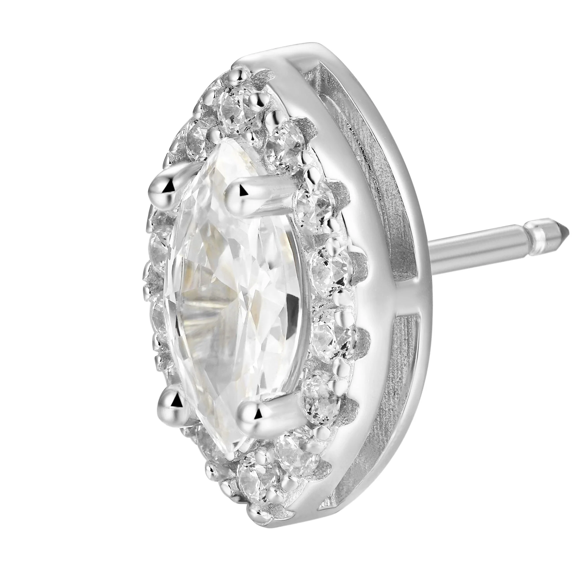 Custom Halo Moissanite Stud Earring - Image 64
