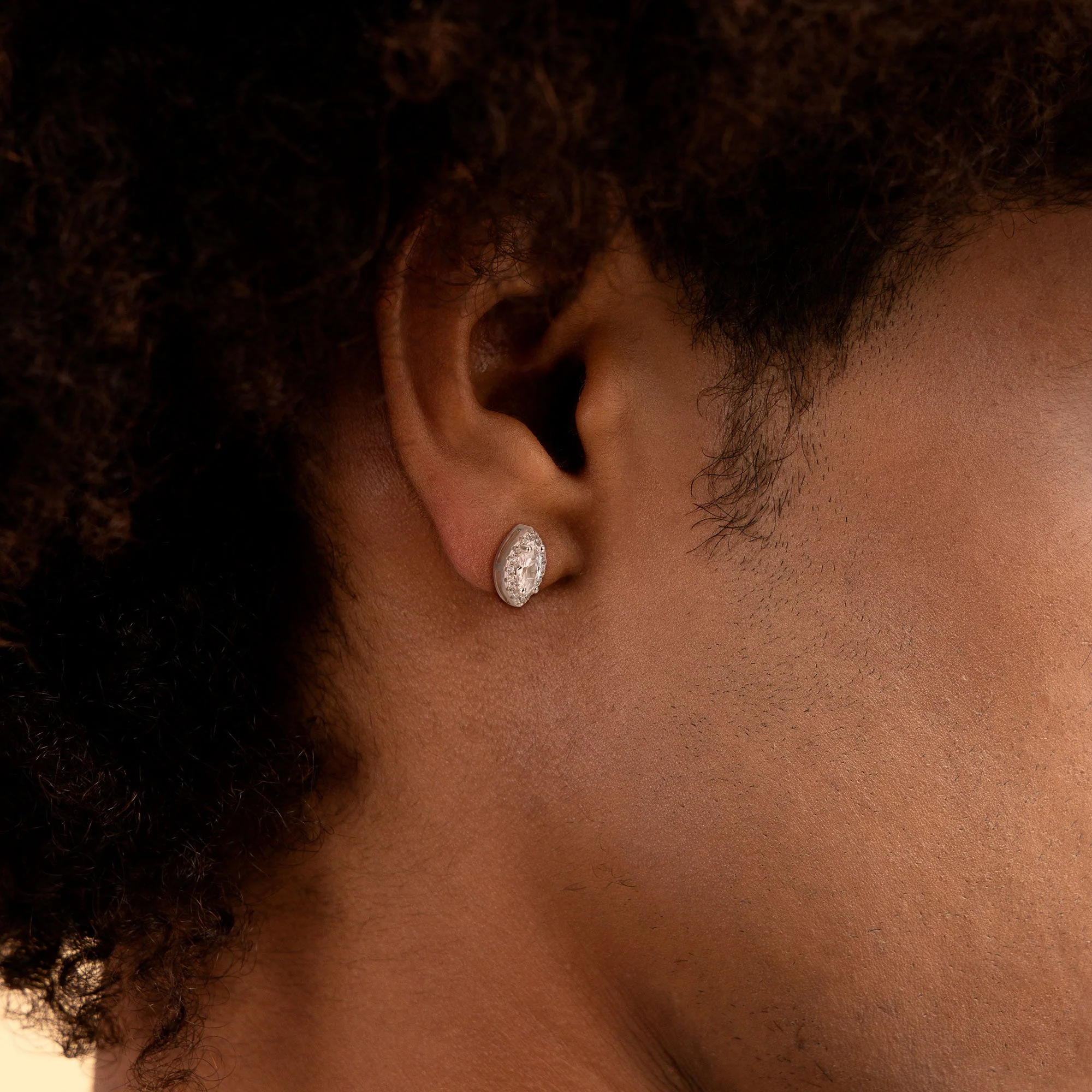 Custom Halo Moissanite Stud Earring - Image 74