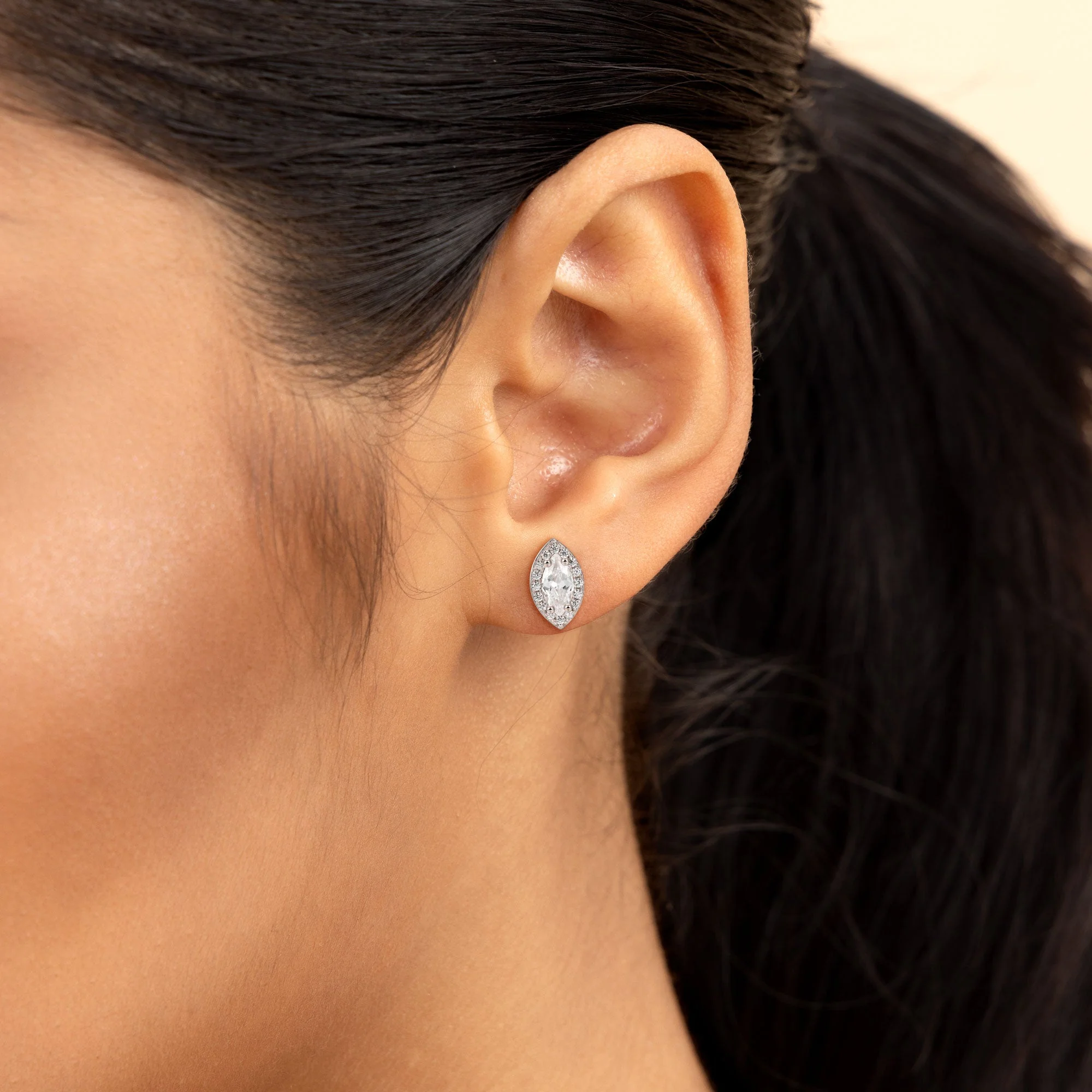 Custom Halo Moissanite Stud Earring - Image 75