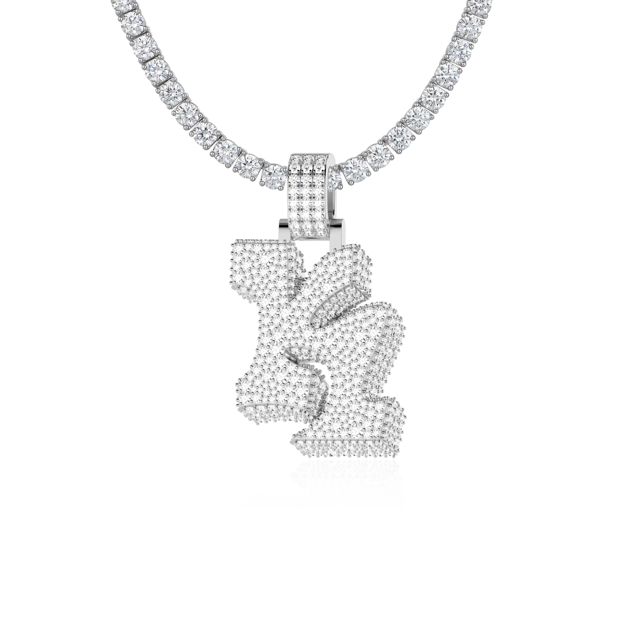 Custom Ice 3D Graffiti Font Pendant-30mm - Image 6