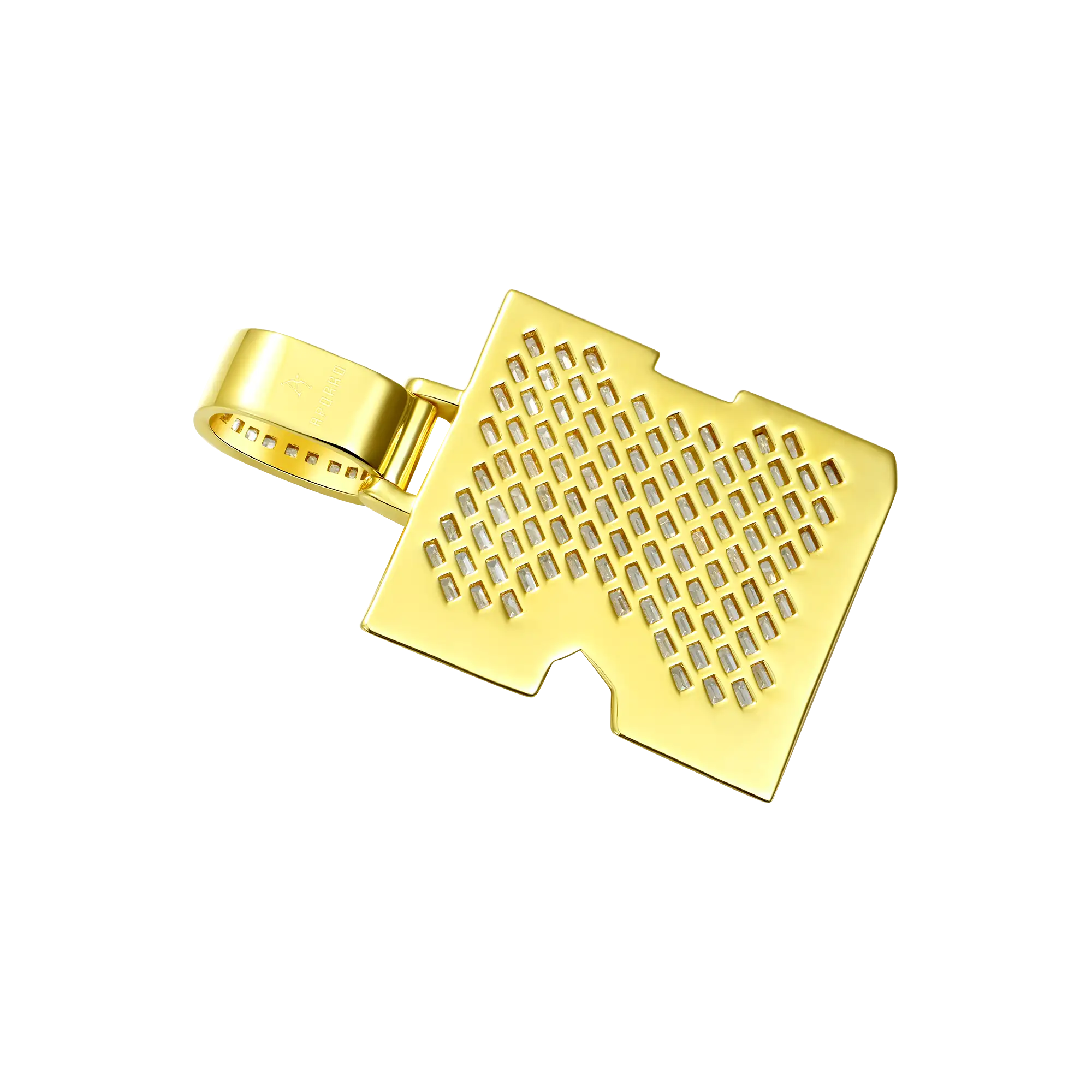 Custom Invisible Setting Letter Pendant - Yellow Gold - Image 7