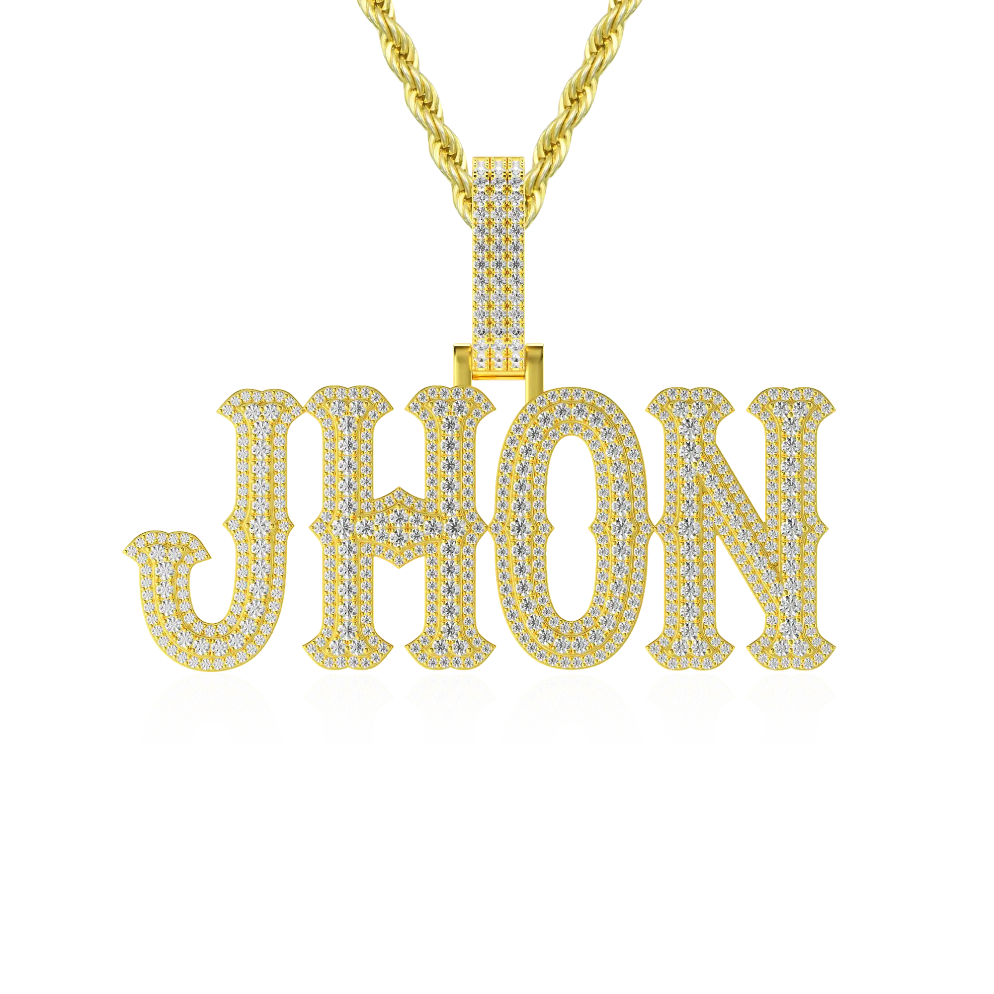 Custom Moissanite Bosox Name Pendant