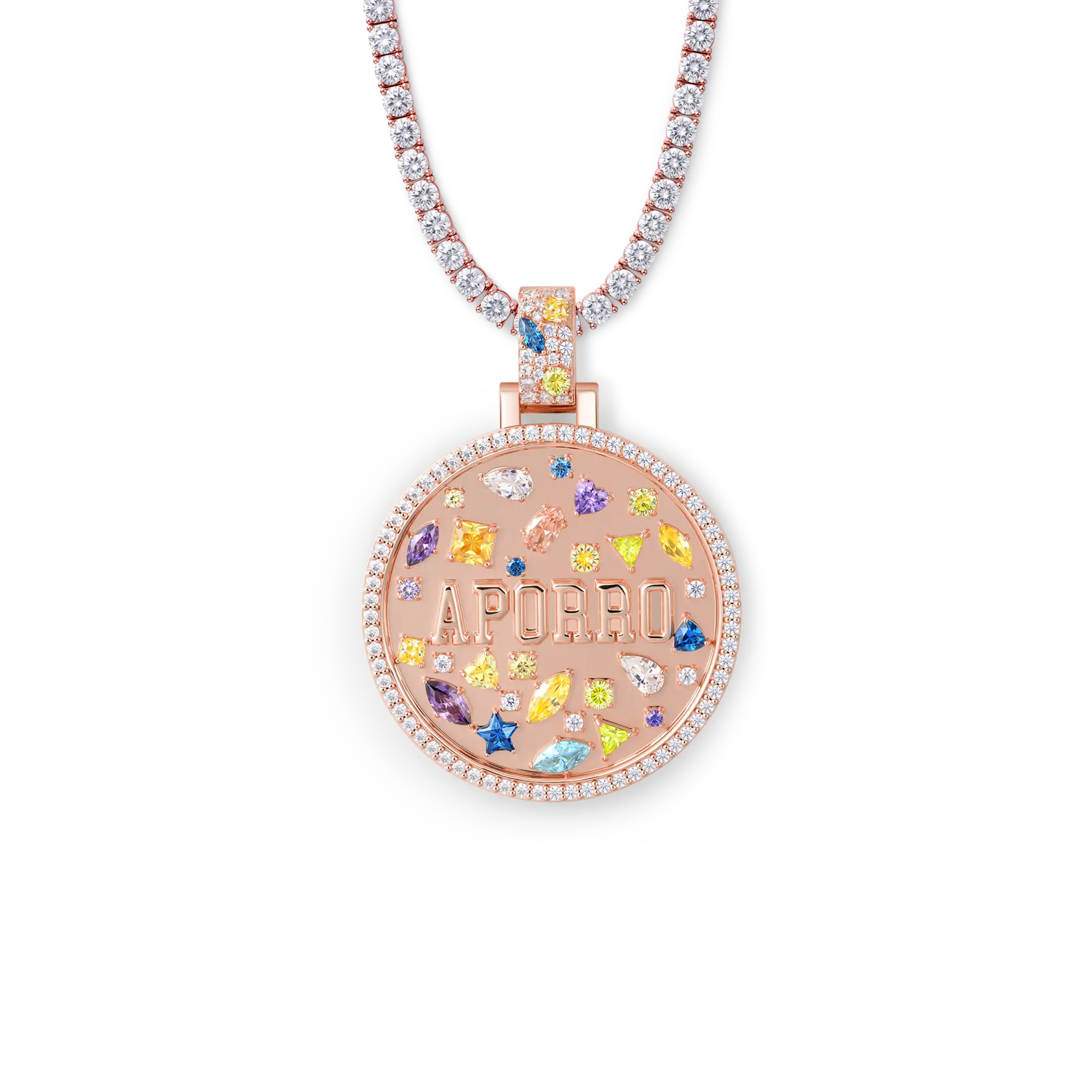 Custom Mosaic Name Medallion Pendant - 38mm - Image 8