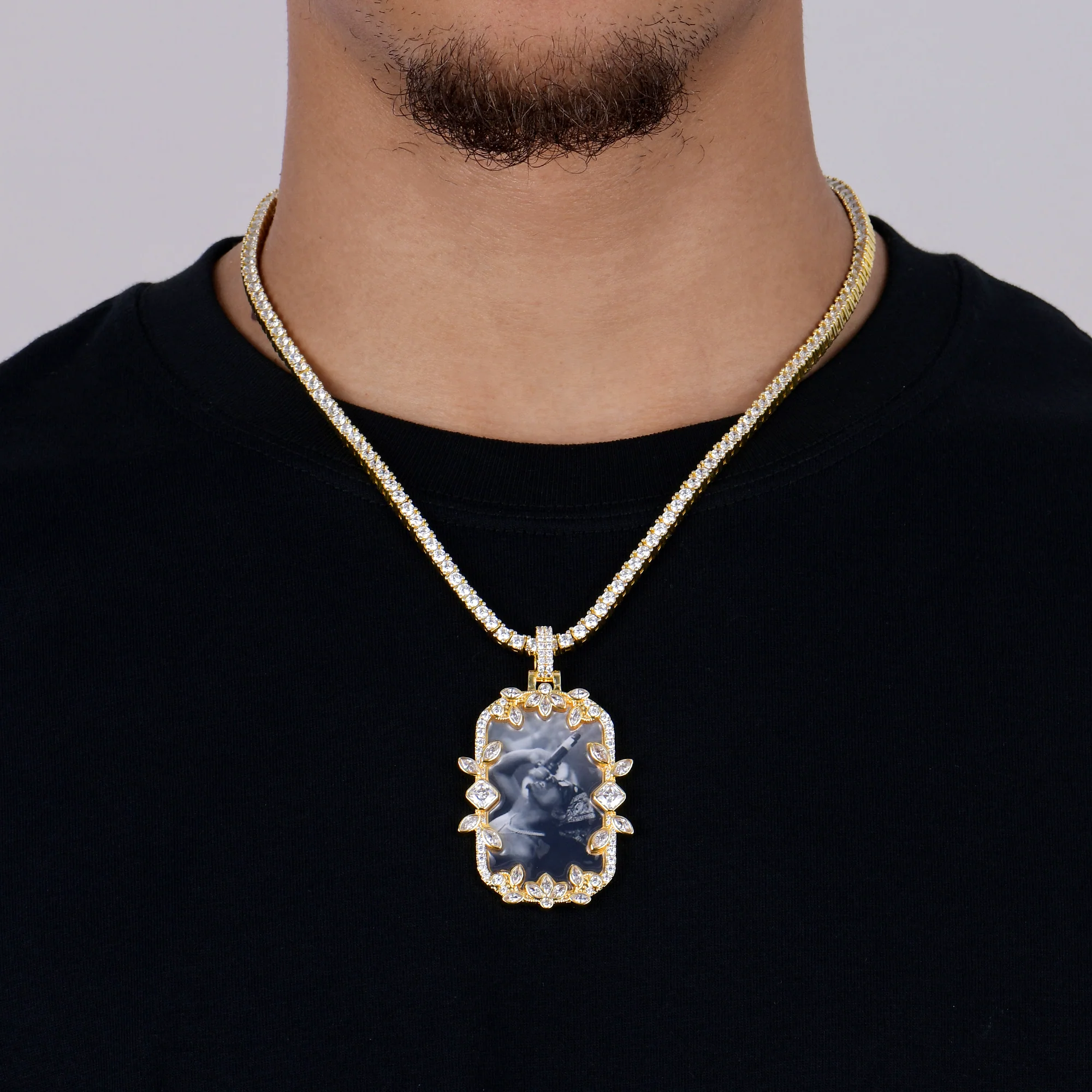 Custom Petal Frame Pendant - Image 2