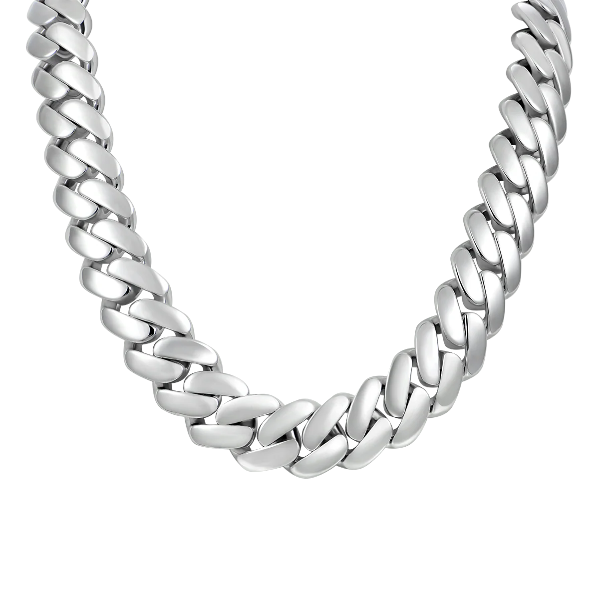 Custom Plain Gold Cuban Link Name Necklace Chain - White Gold - Image 2