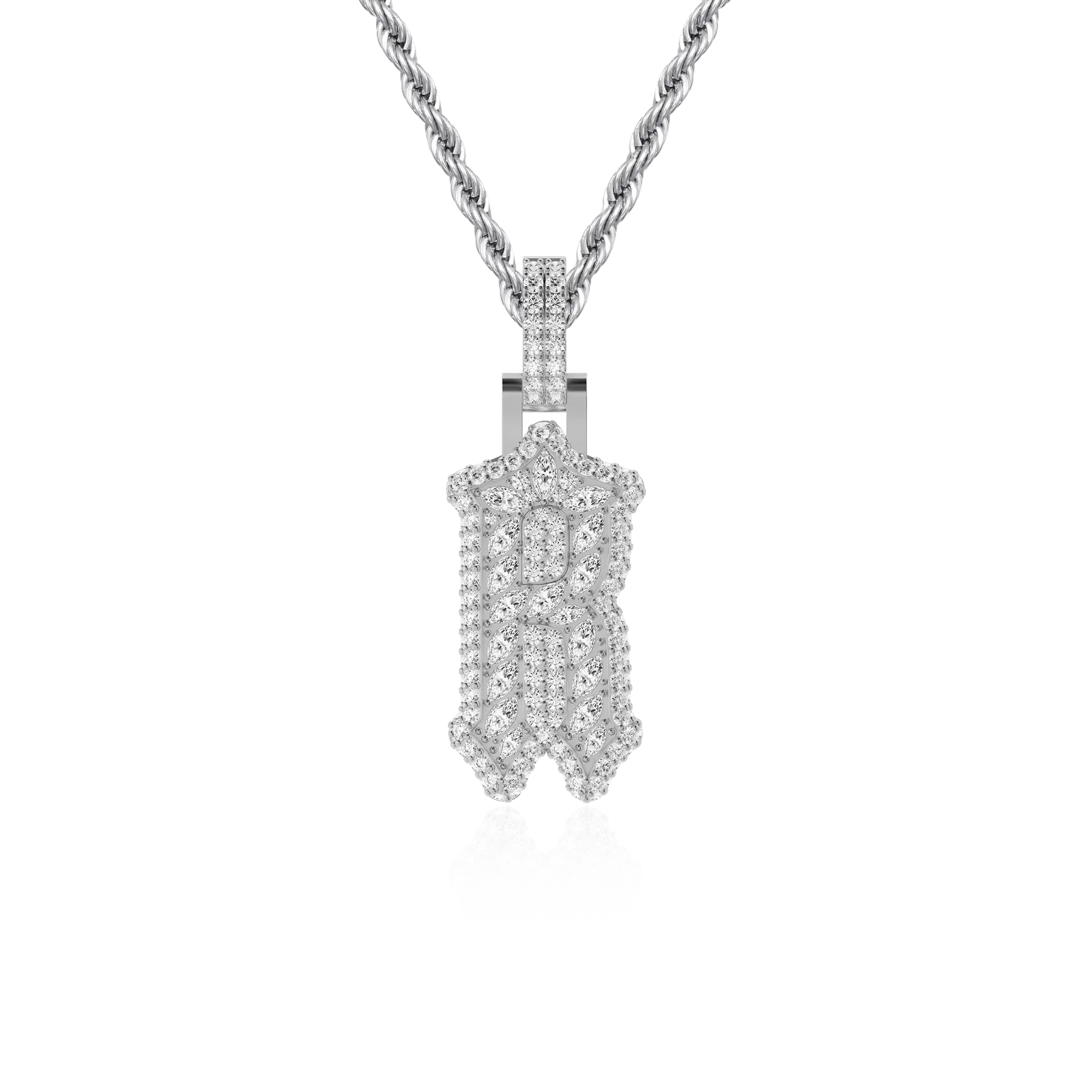 Custom Shaped Diamond Gothic Font Pendant-30mm